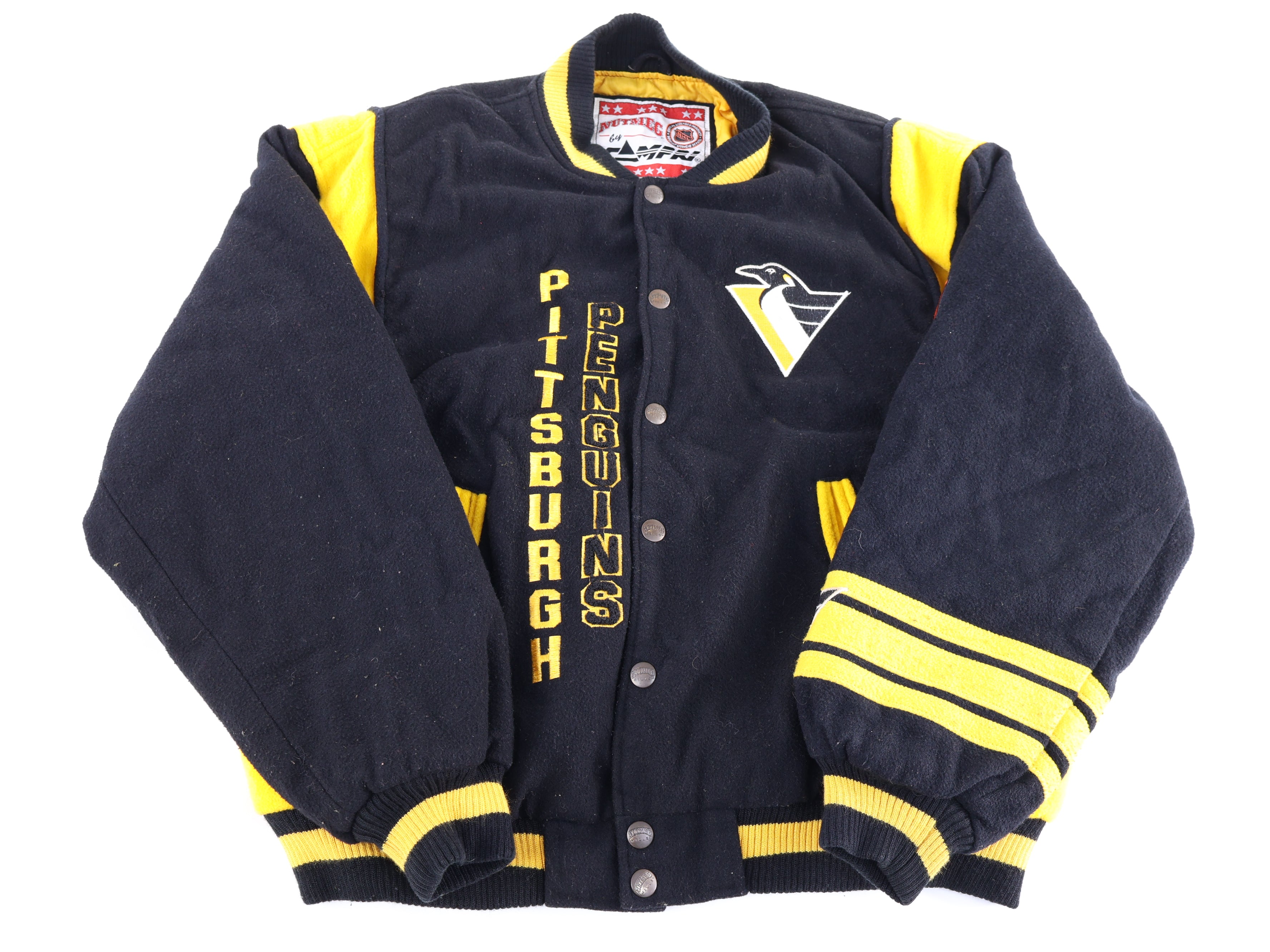 90's Nutmeg Pittsburgh Penguins Football Bomber Jacket