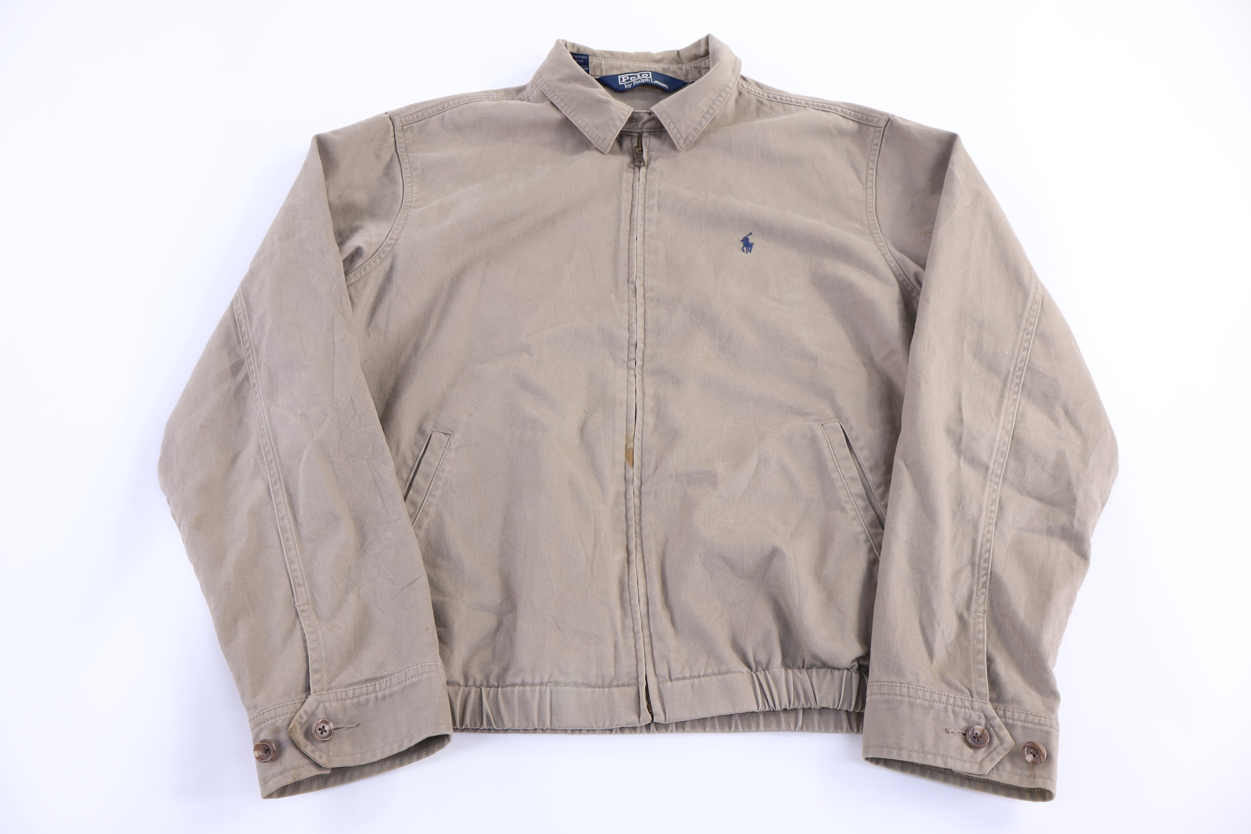 Polo by Ralph Lauren Embroidered Logo Tan Full Zip Jacket