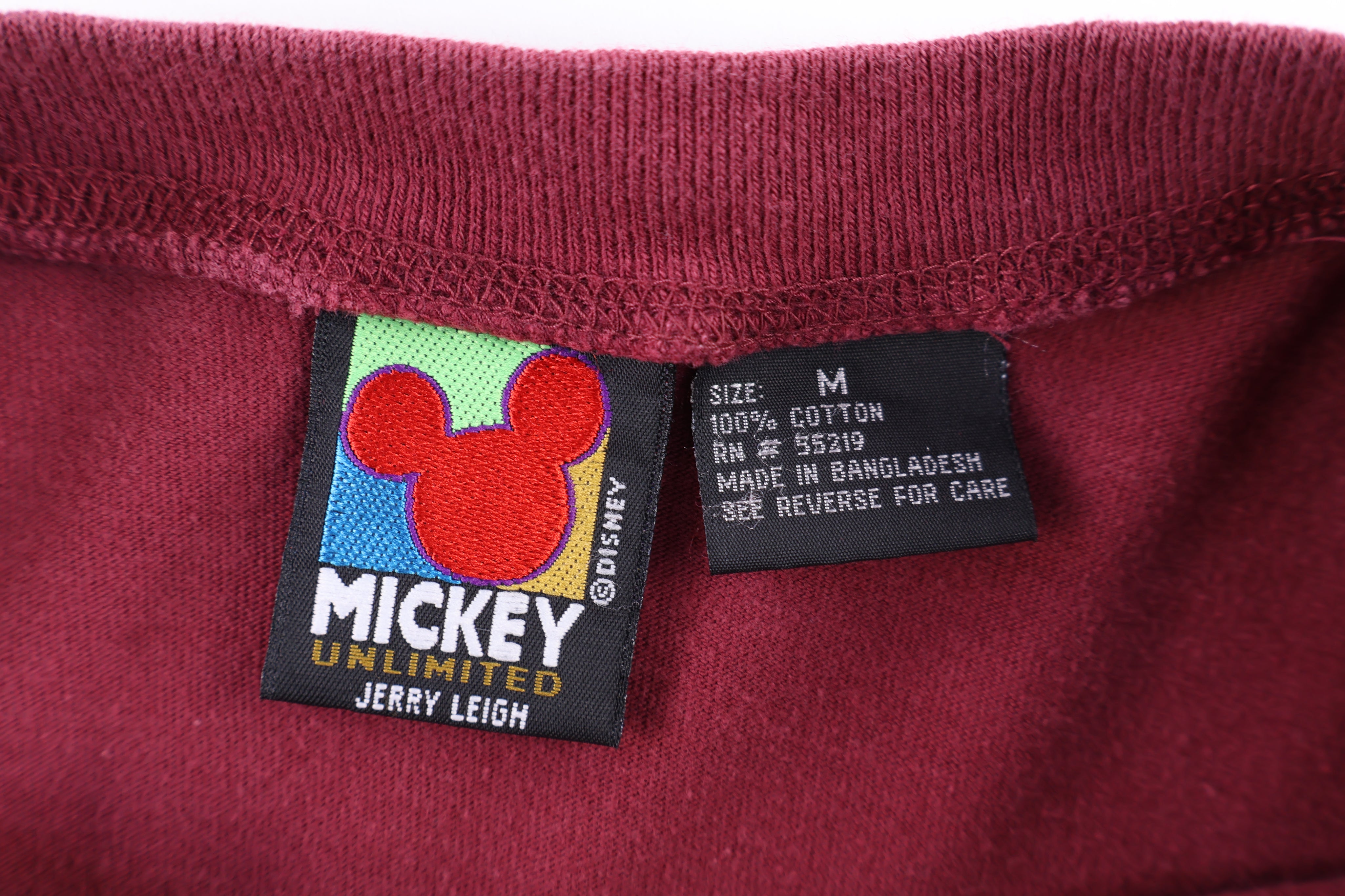Vintage Mickey Embroidered Graphic Henley LS T-shirt