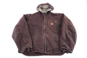 Carhartt Logo Patch Brown Full Zip Jacket
