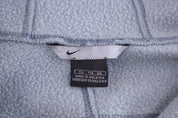 Vintage Nike Embroidered Logo Grey Fleece Pullover Hoodie