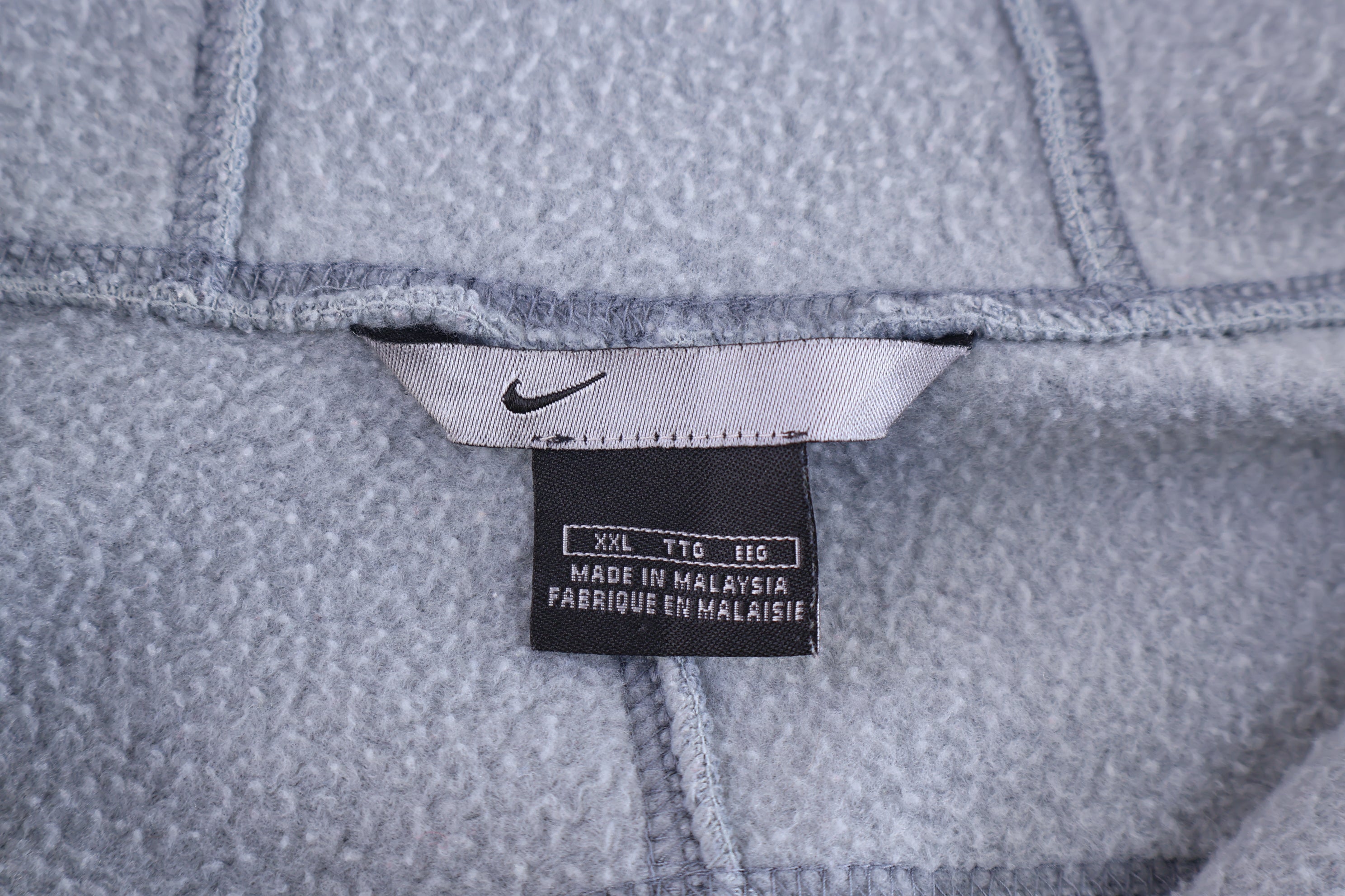 Vintage Nike Embroidered Logo Grey Fleece Pullover Hoodie