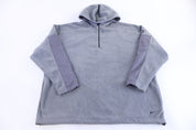 Vintage Nike Embroidered Logo Grey Fleece Pullover Hoodie