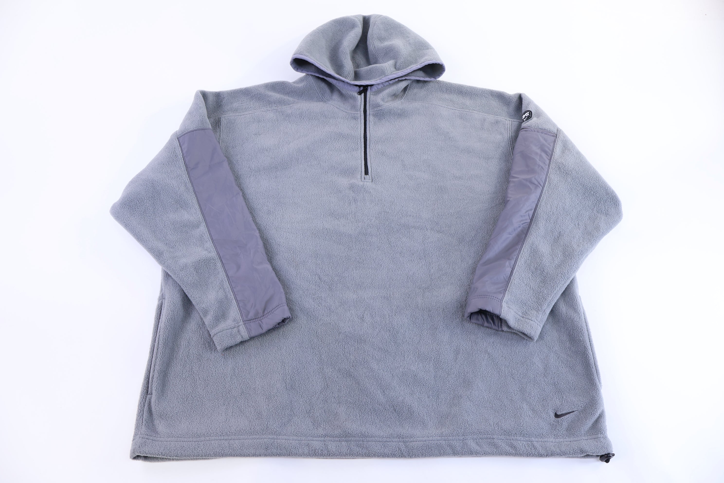 Vintage Nike Embroidered Logo Grey Fleece Pullover Hoodie