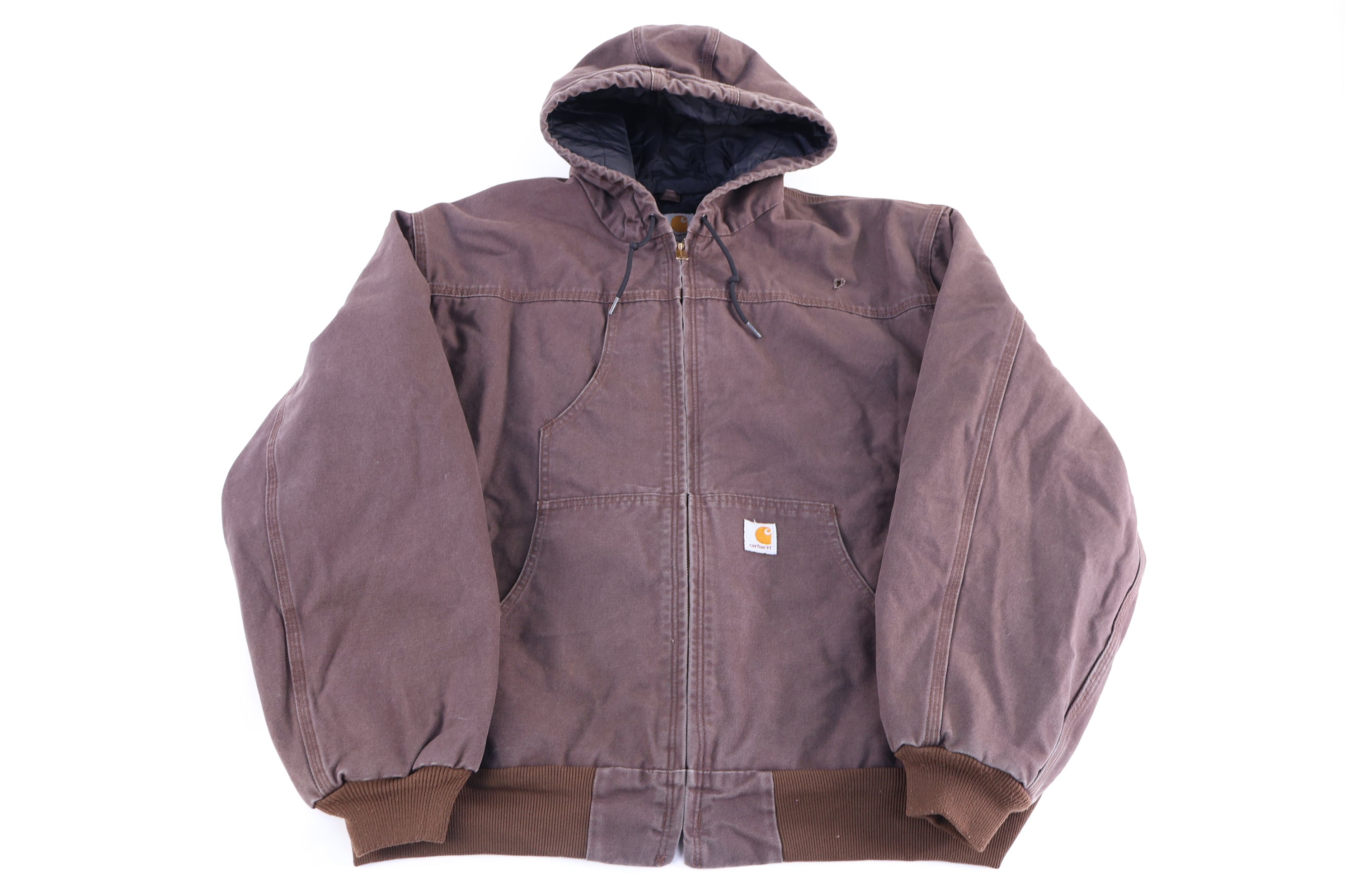 Carhartt Logo Patch Brown Full Zip Jacket