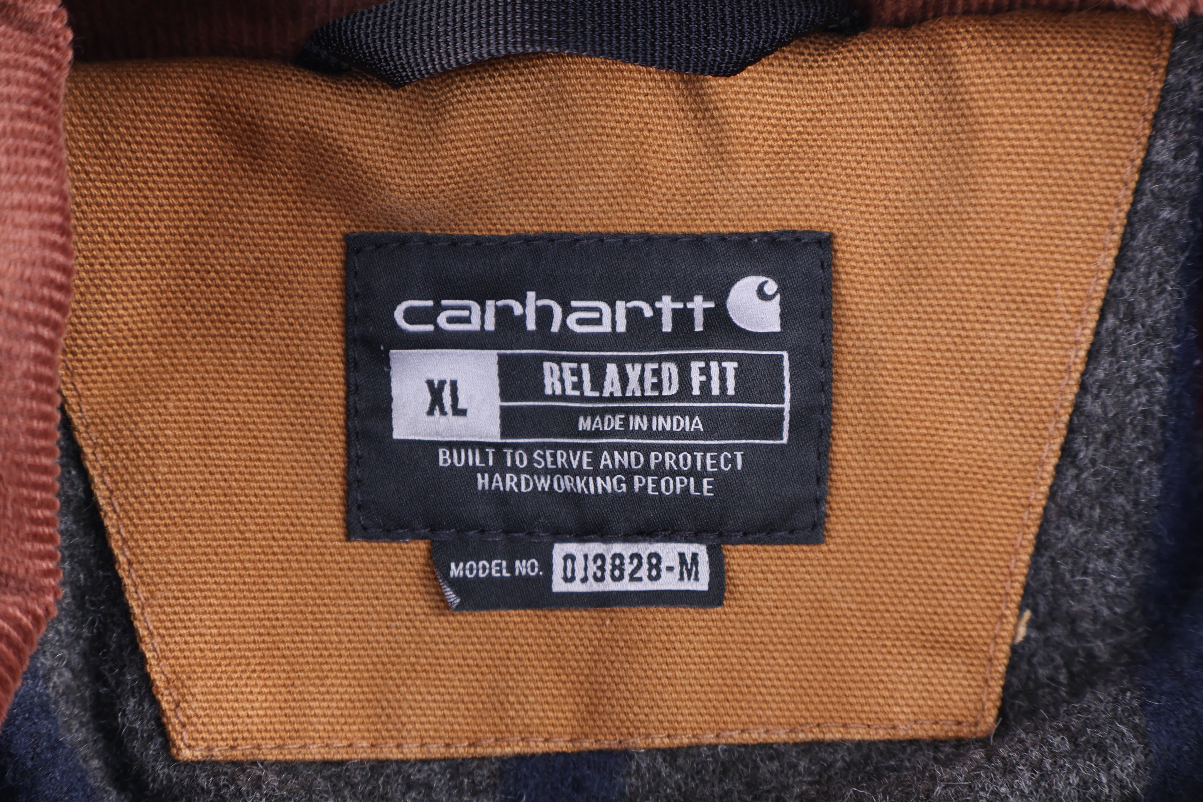 Carhartt Logo Patch Tan Blanket Lined Detroit Jacket