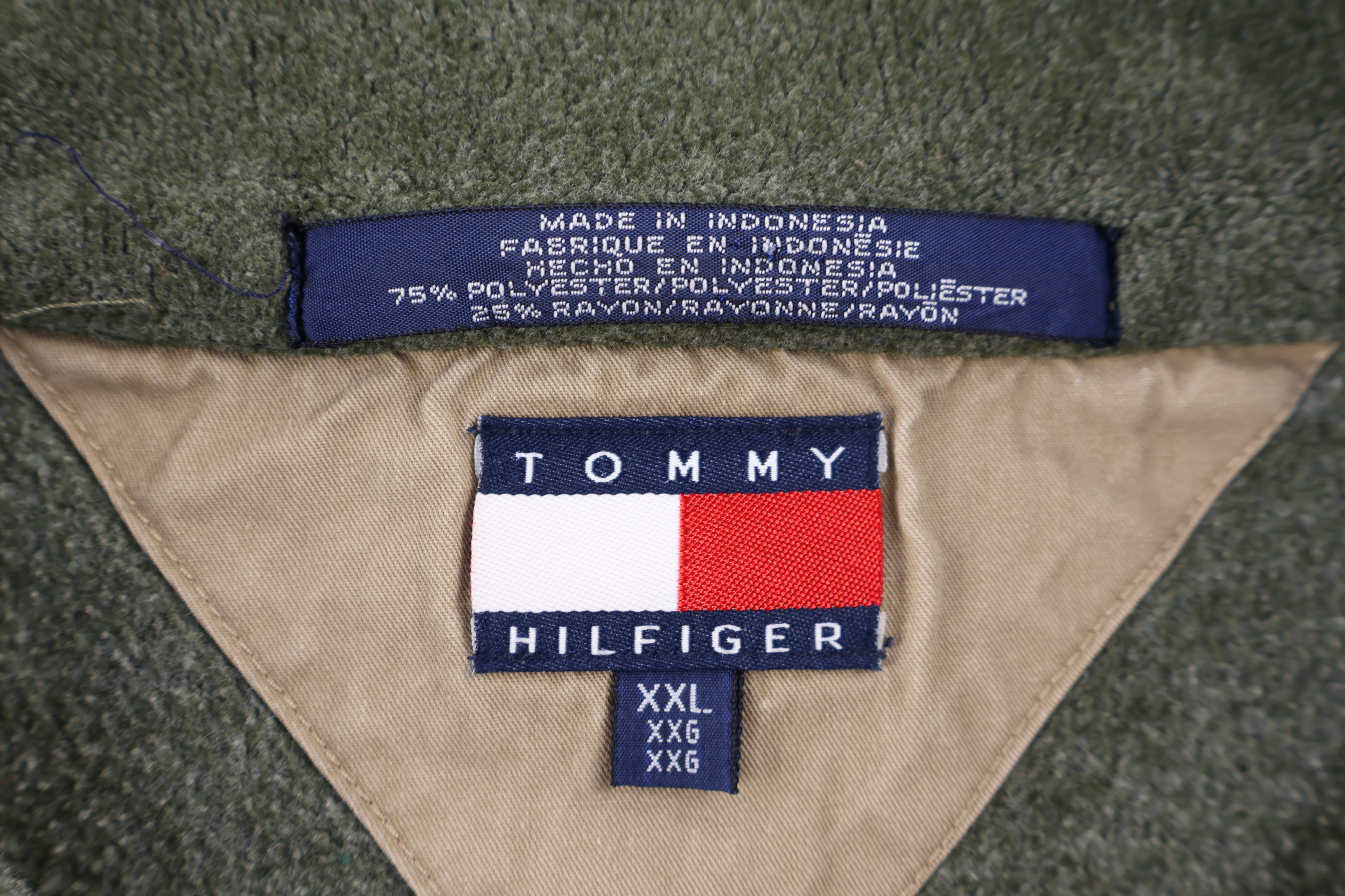 Vintage Tommy Hilfiger Embroidered Logo Green Pullover Sweater