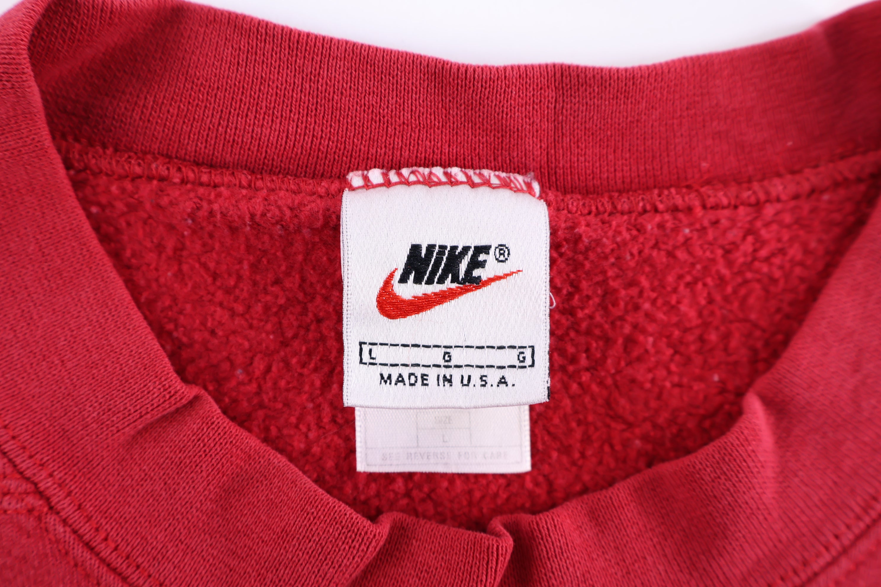 90's Nike Embroidered Logo Red Sweatshirt