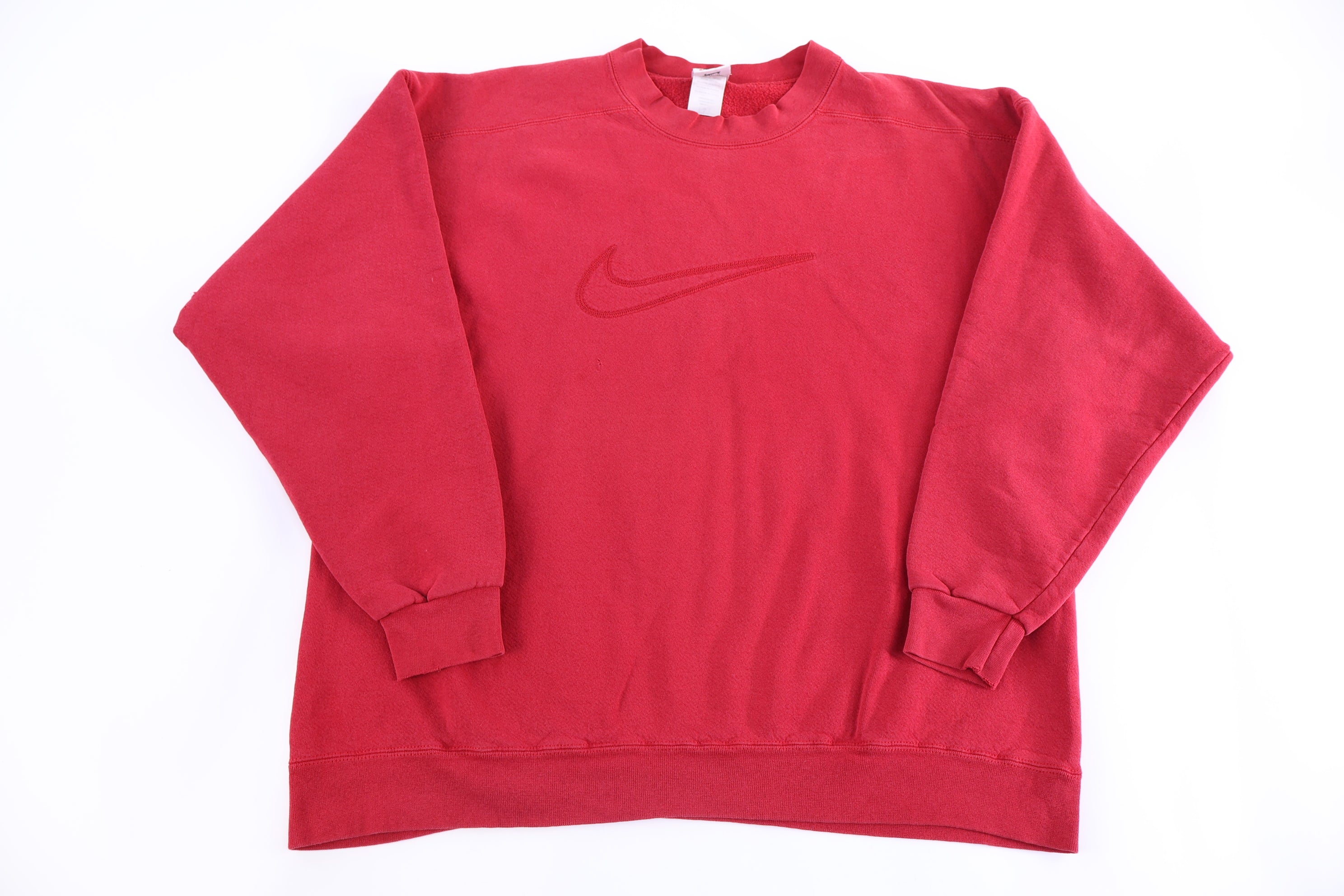 90's Nike Embroidered Logo Red Sweatshirt