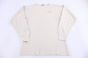 90's Carhartt Embroidered Logo Cream Thermal LS T-shirt