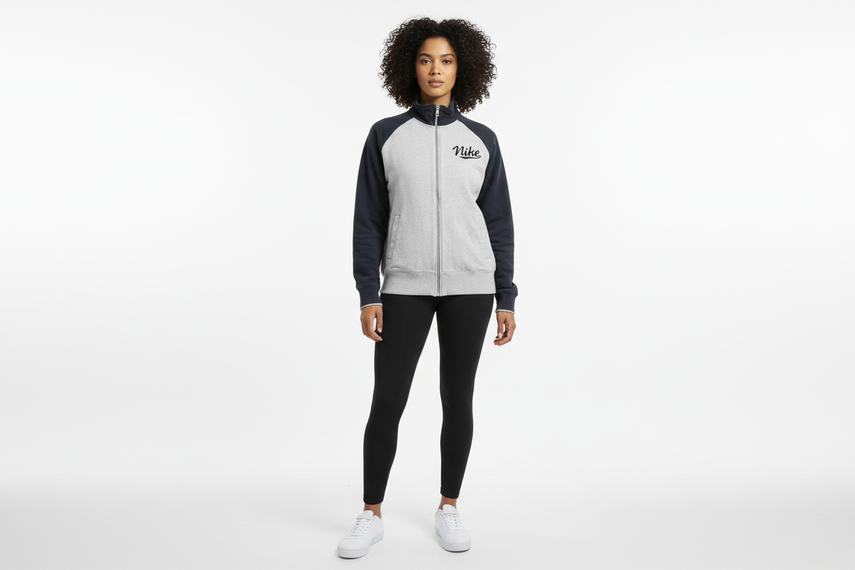 Women's Nike  Black & Grey Full Zip Track Jacket