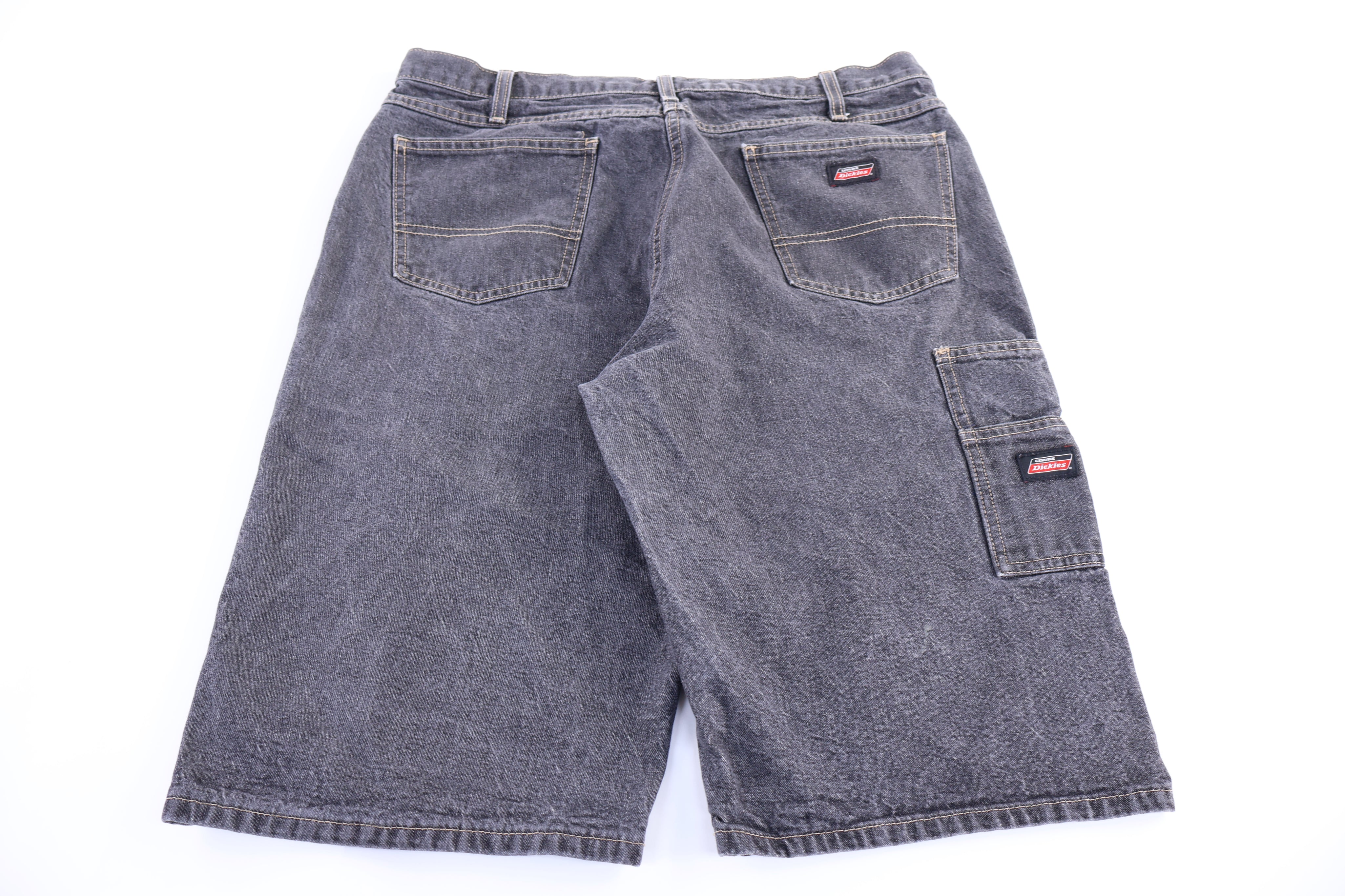 Dickies Logo Patch Grey Denim Shorts