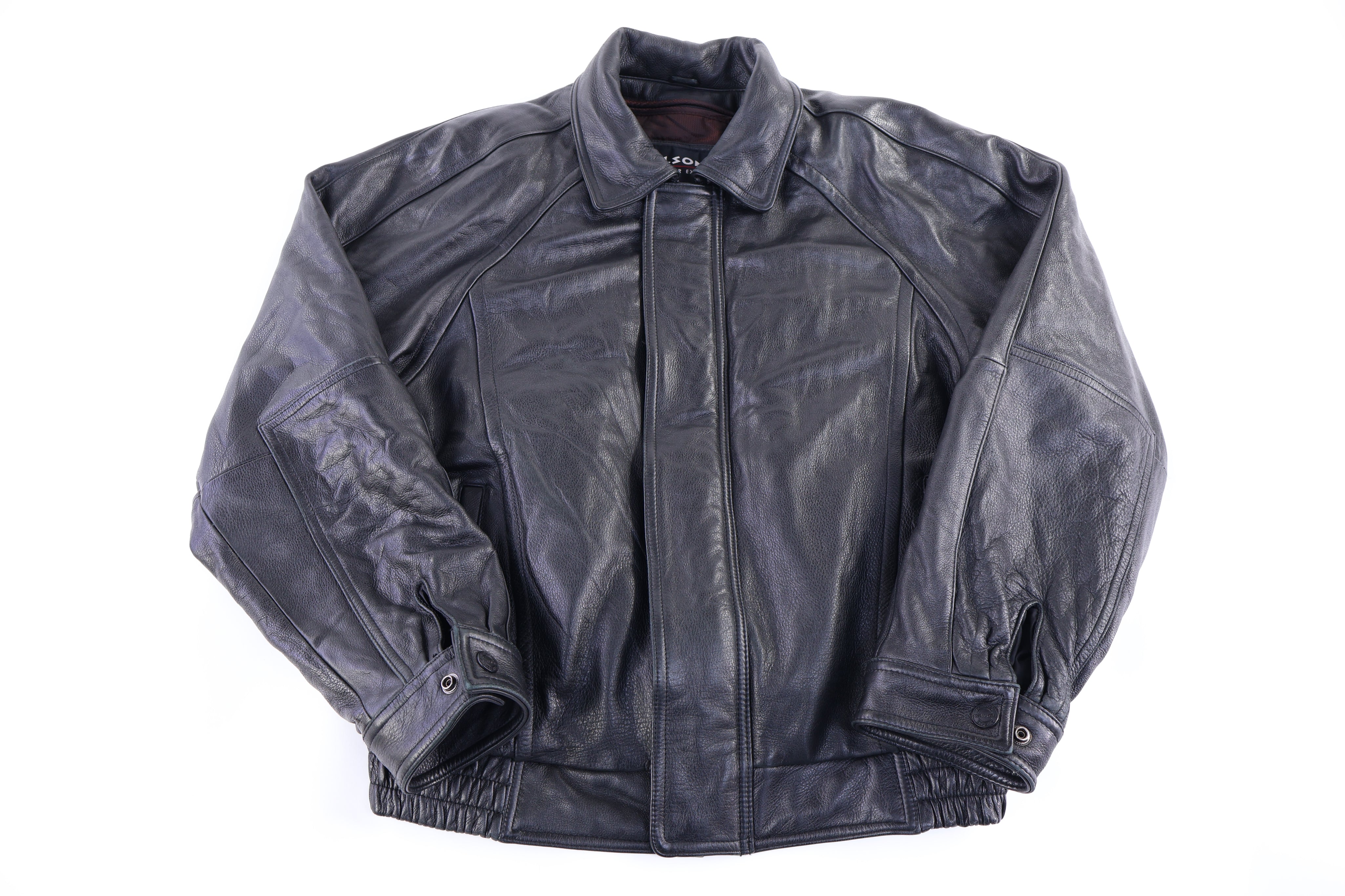 Vintage Wilsons Full Zip Black Leather Jacket
