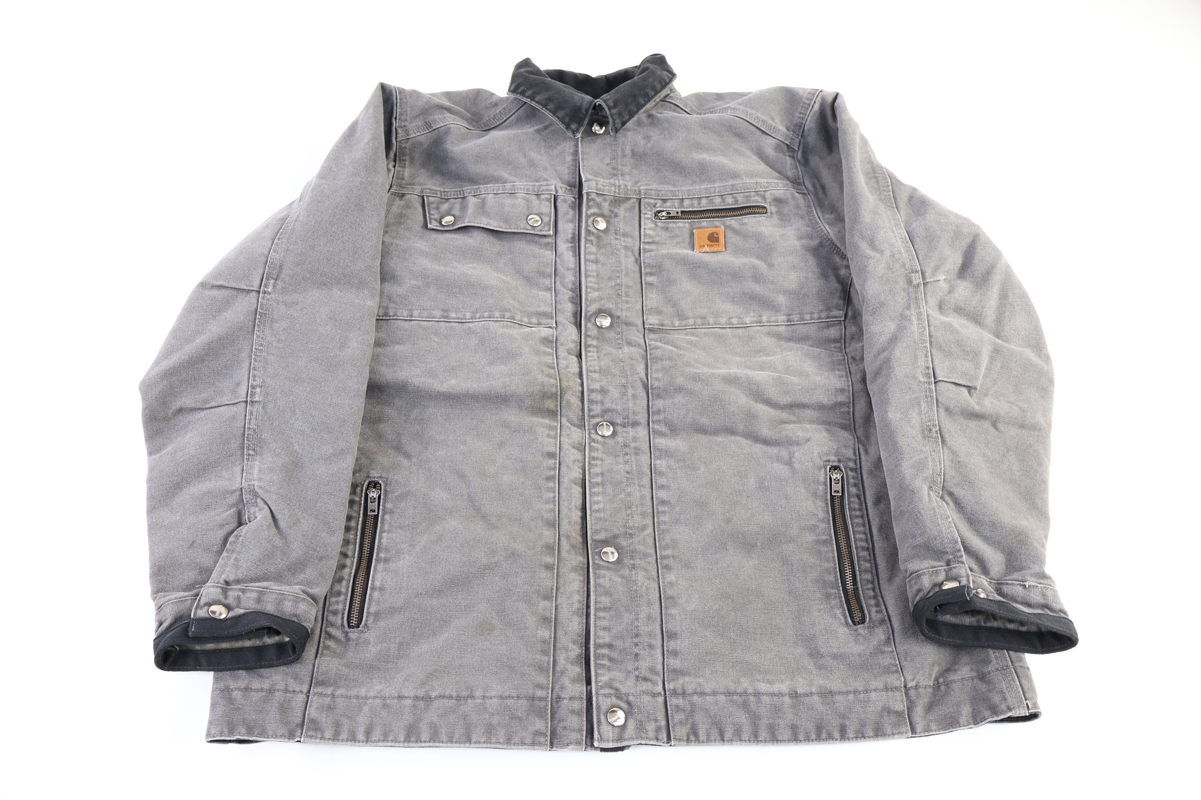 Carhartt Logo Patch Grey Full Zip Jacket
