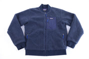 Patagonia Logo Patch Navy Sherpa Full Zip Jacket