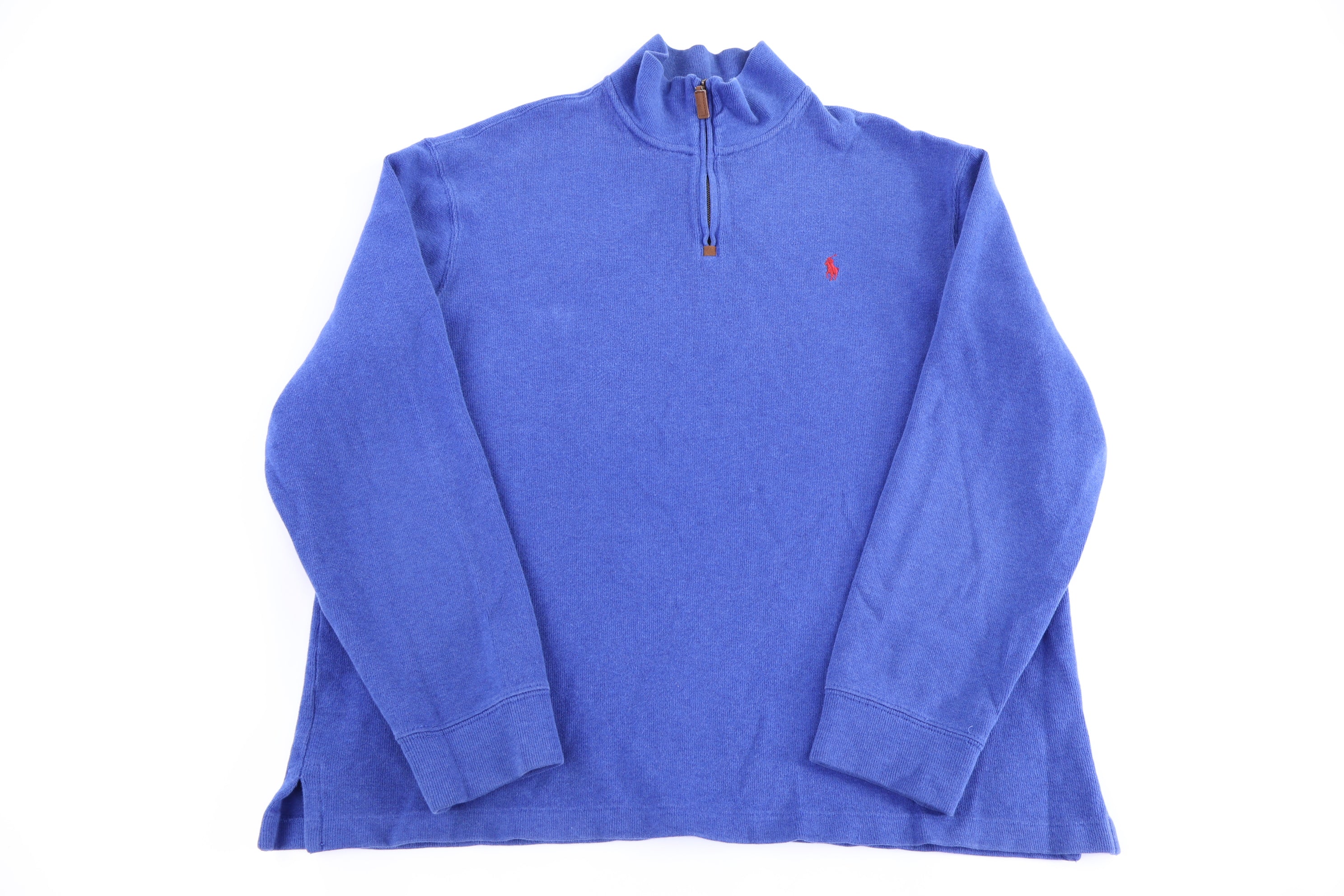 Polo Ralph Lauren Embroidered Logo Blue Quarter Zip Sweater