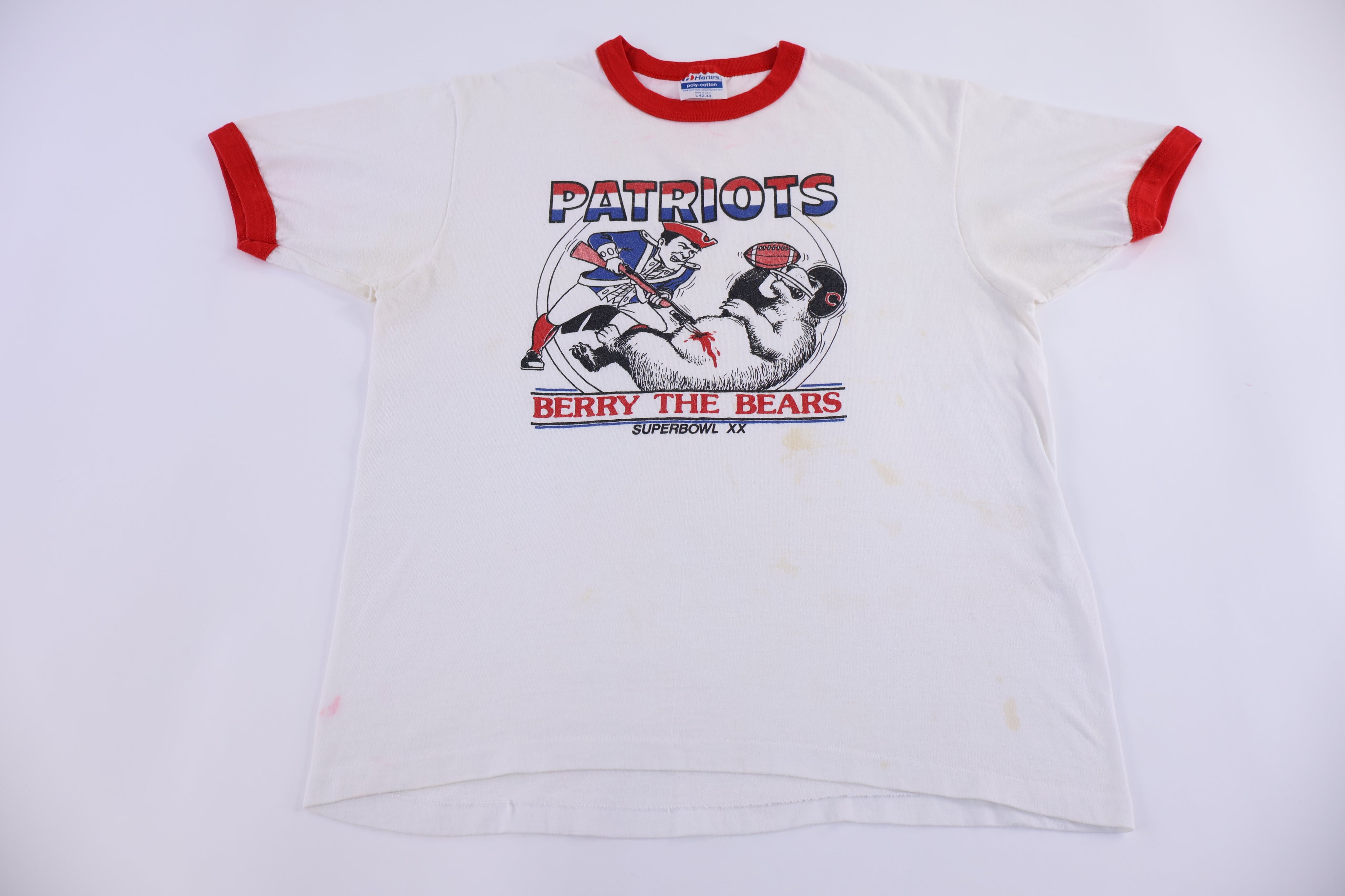 1986 New England Patriots Berry The Bears T-shirt