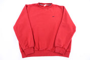 Nike Embroidered Logo Red Blank Sweatshirt