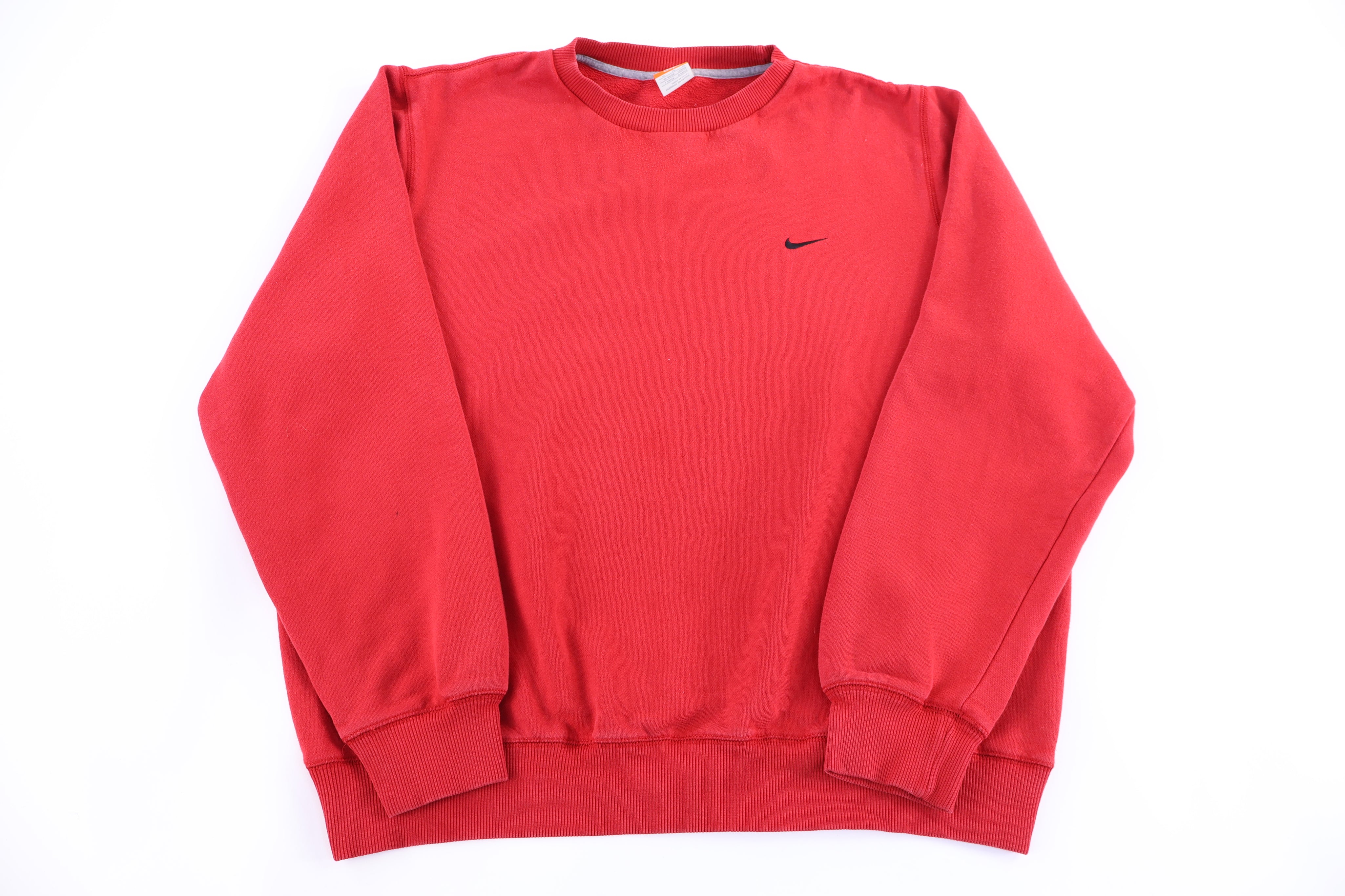 Nike Embroidered Logo Red Blank Sweatshirt