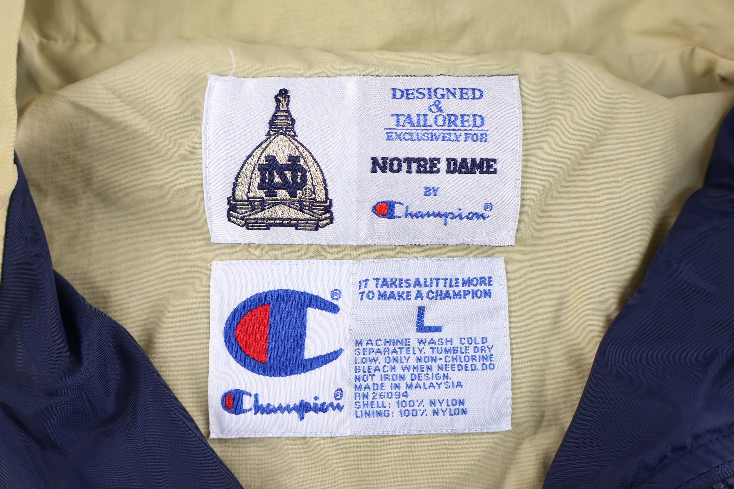 Vintage University of Notre Dame Full Zip Jacket