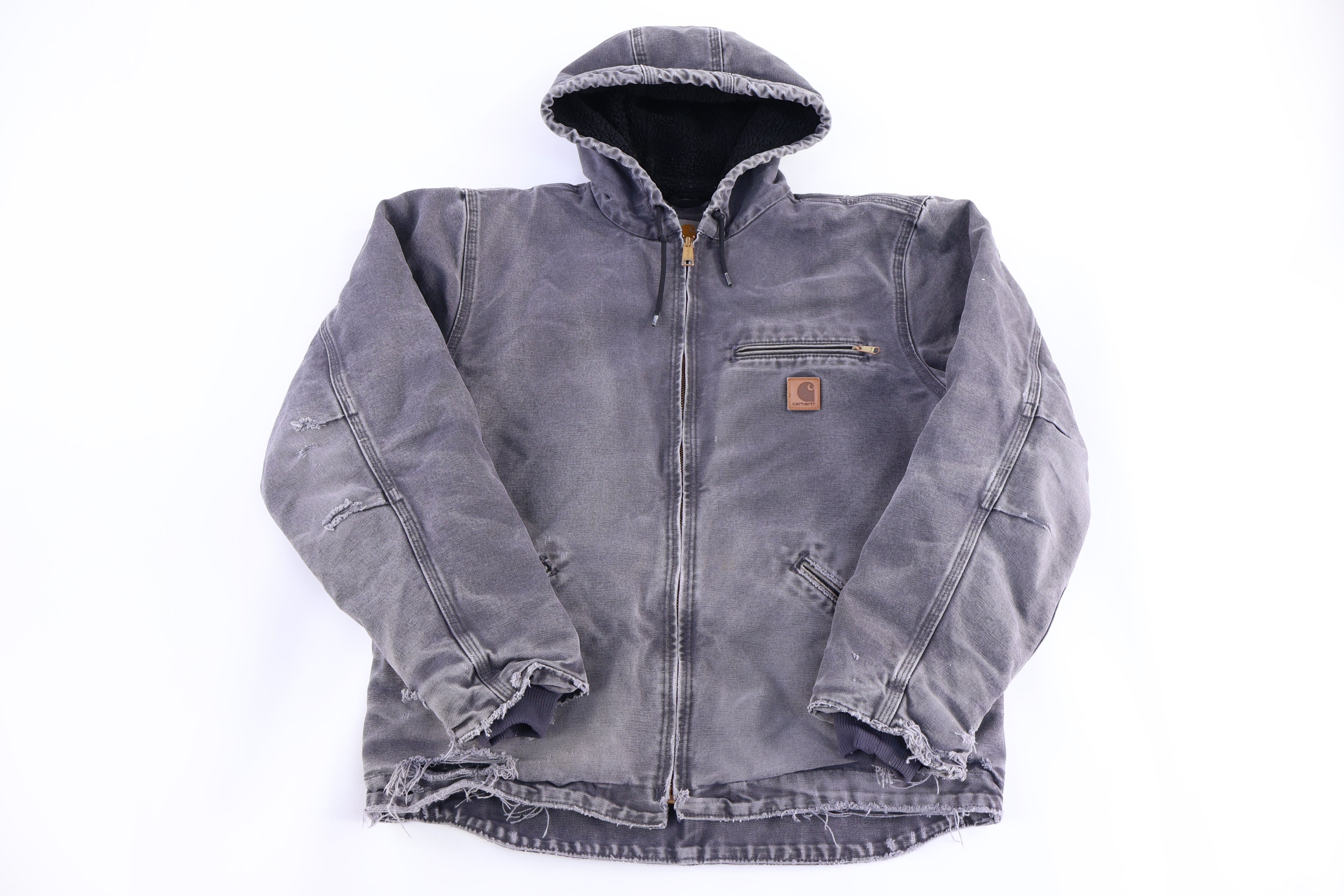 Carhartt Logo Patch Grey Full Zip Jacket