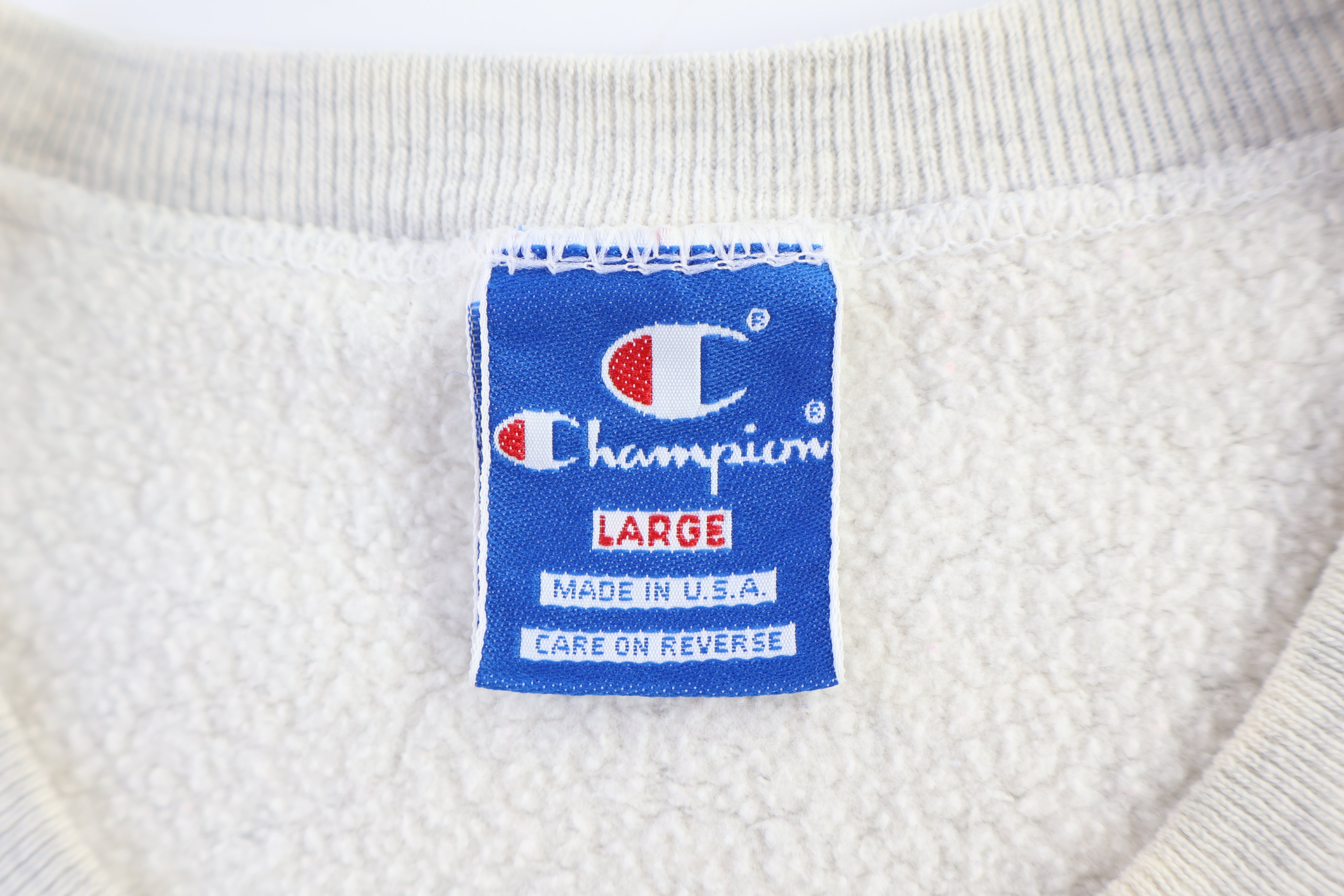 90's Champion Embroidered Logo Cream Sweatshirt
