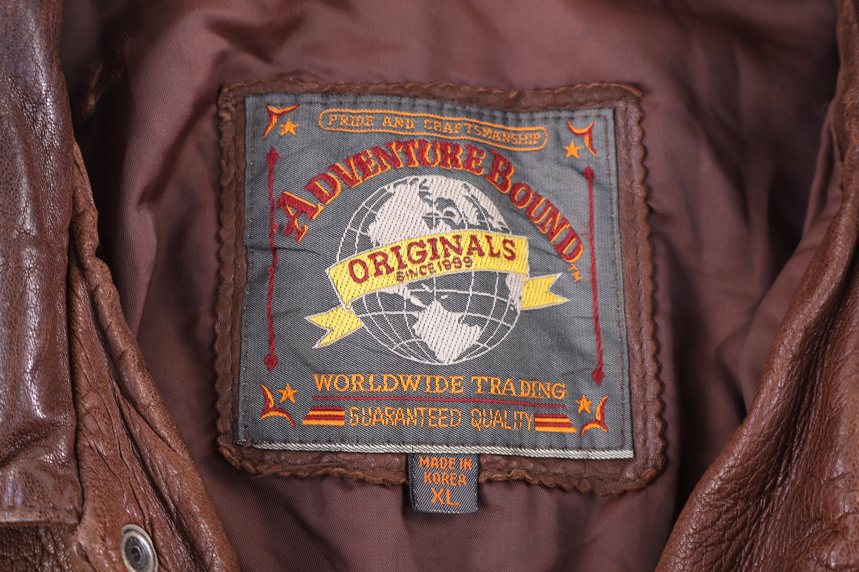 90's American Bound Brown Leather Jacket