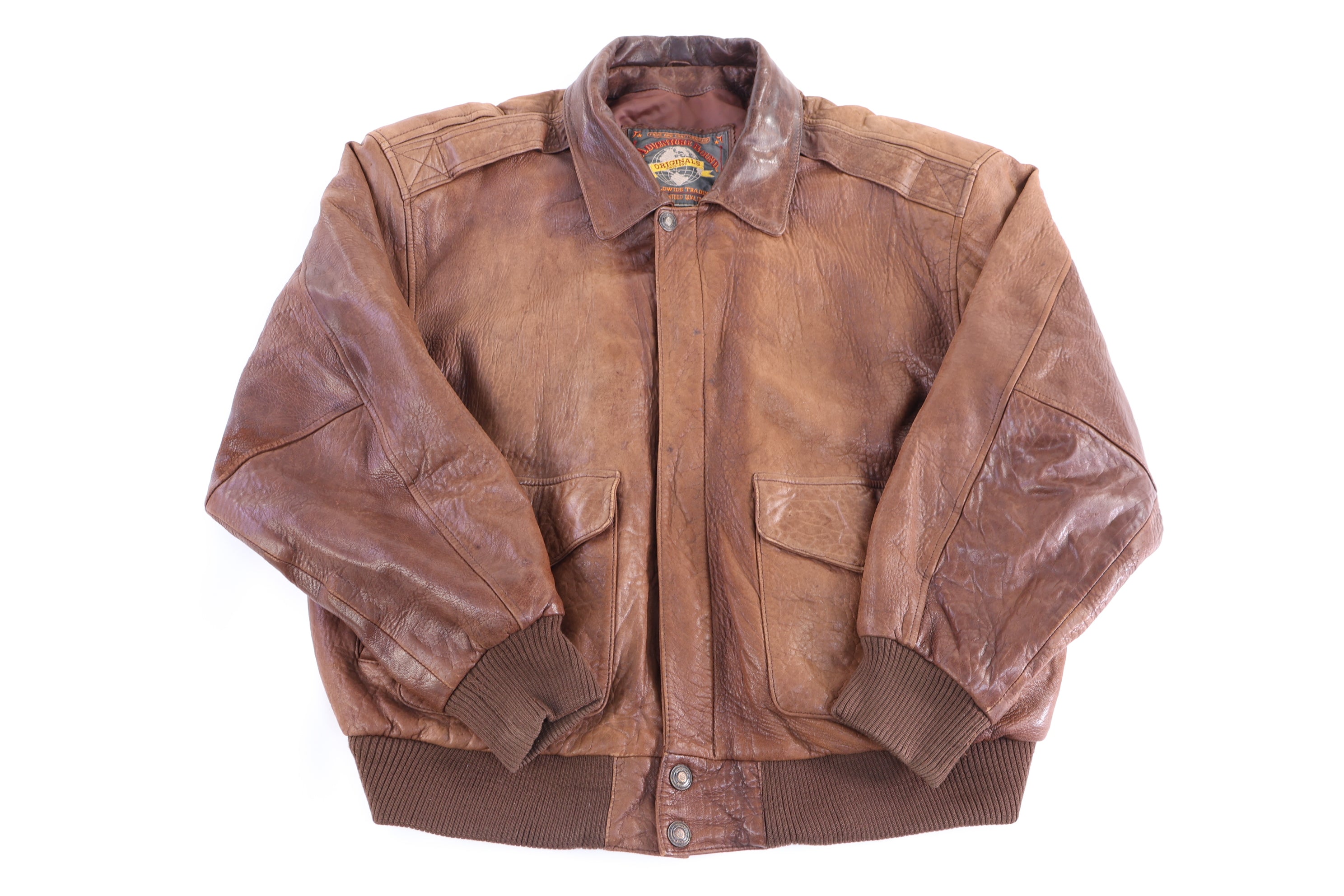 90's American Bound Brown Leather Jacket