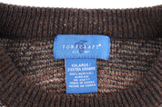 Towncraft Brown Multipattern Knit Sweater