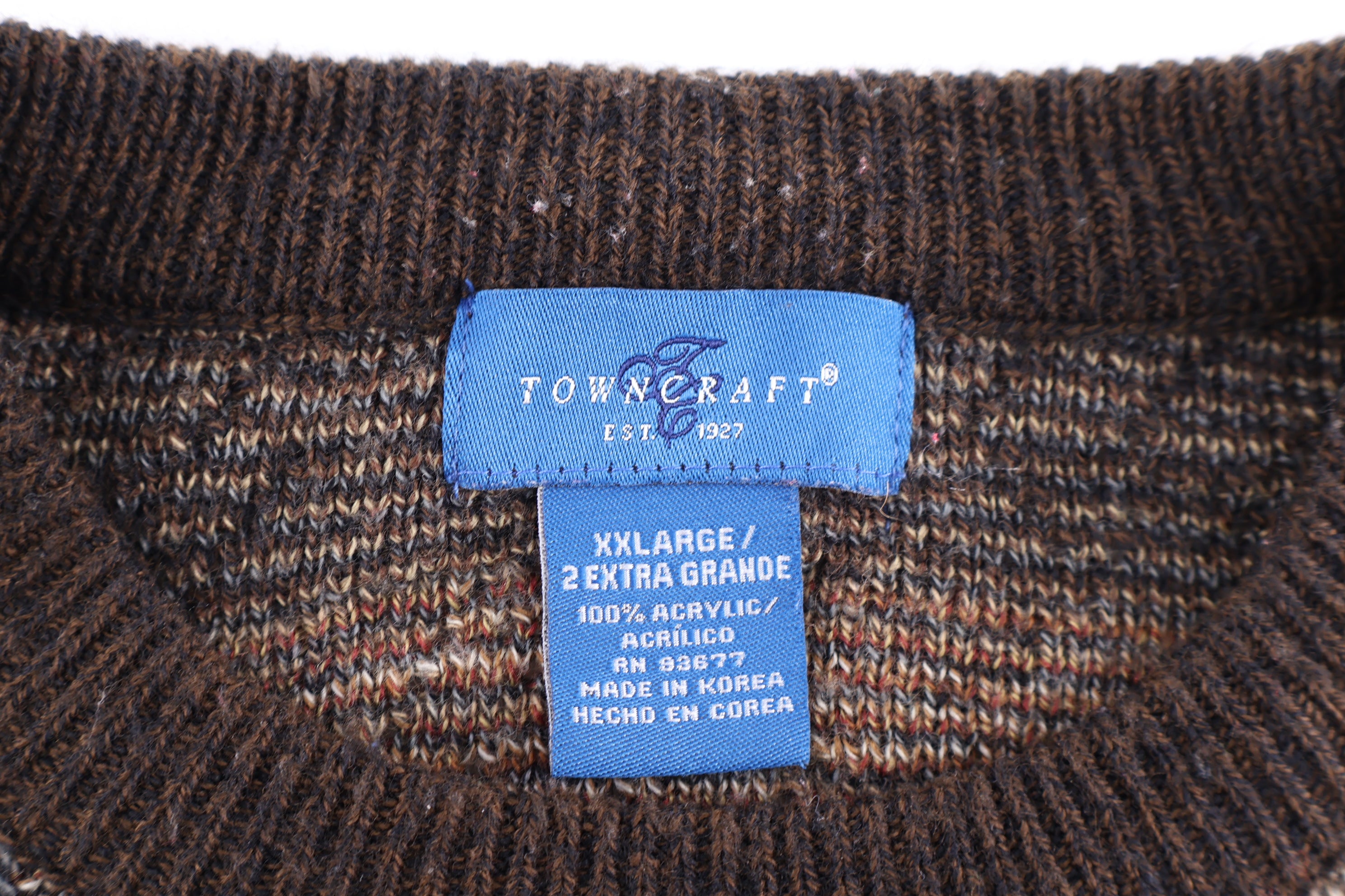 Towncraft Brown Multipattern Knit Sweater