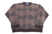 Towncraft Brown Multipattern Knit Sweater