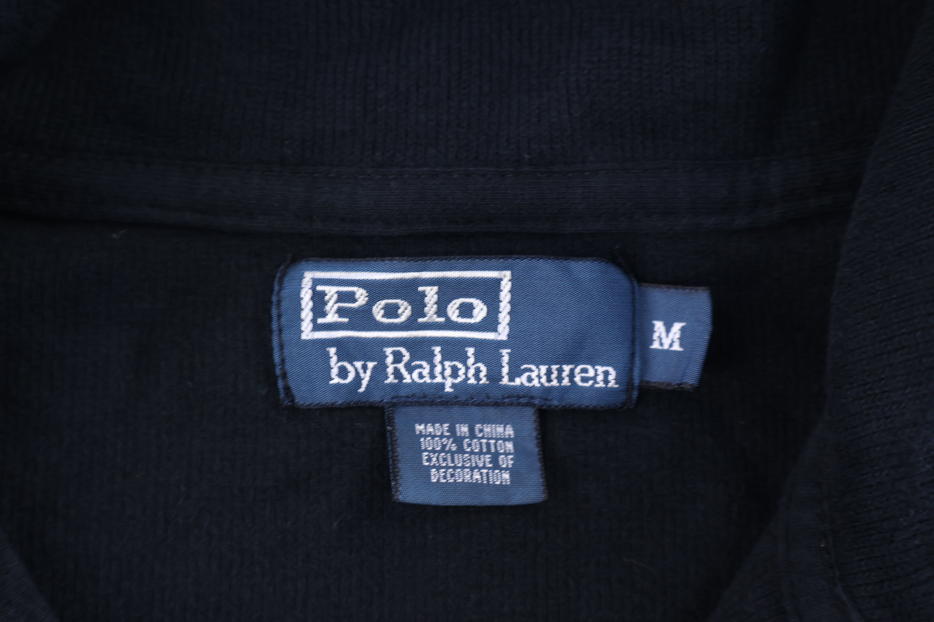 Polo by Ralph Lauren Embroidered Logo Black Quarter Zip Pullover