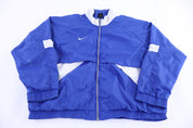 Vintage Nike Embroidered Logo Blue & White Full Zip Windbreaker
