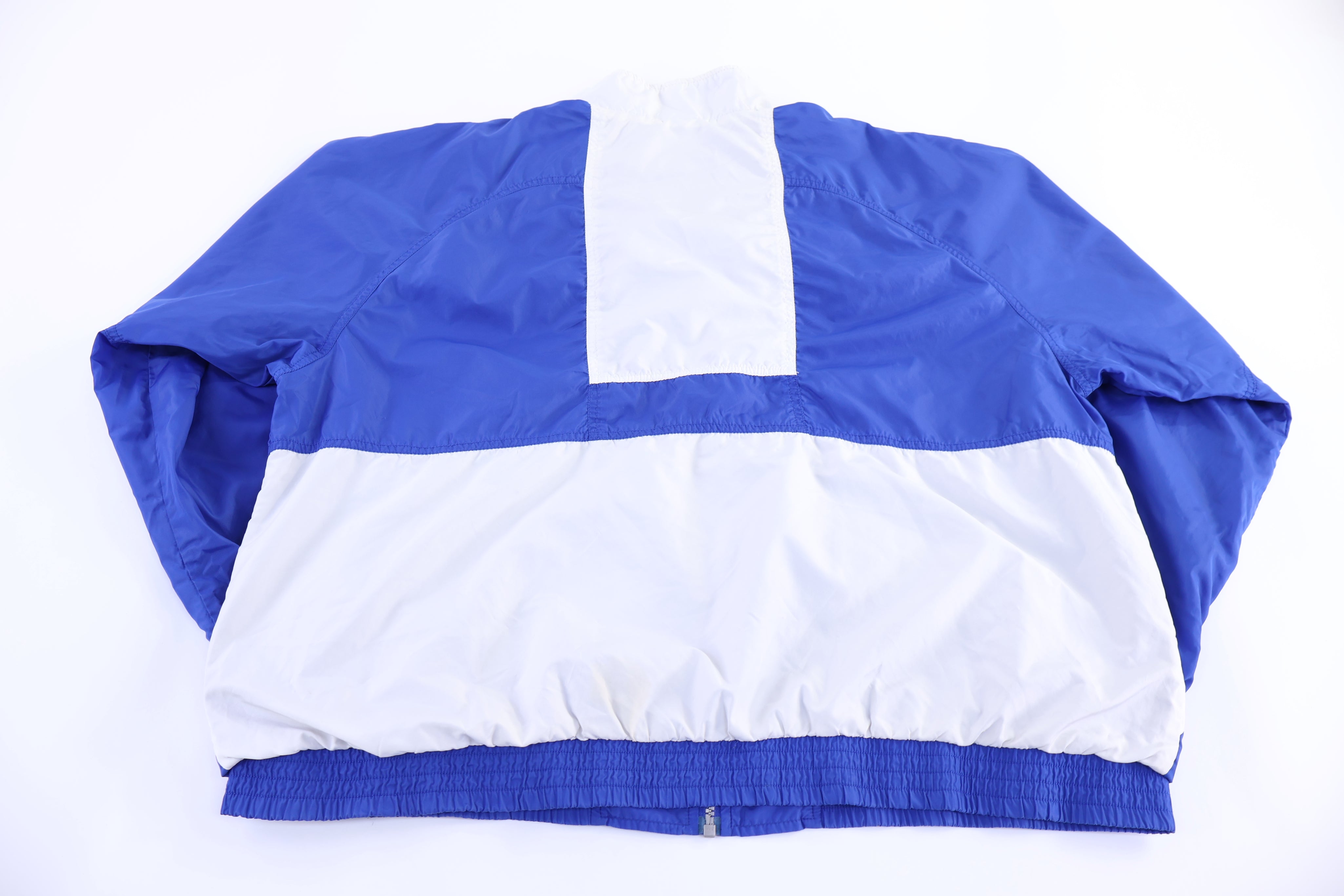 Vintage Nike Embroidered Logo Blue & White Full Zip Windbreaker