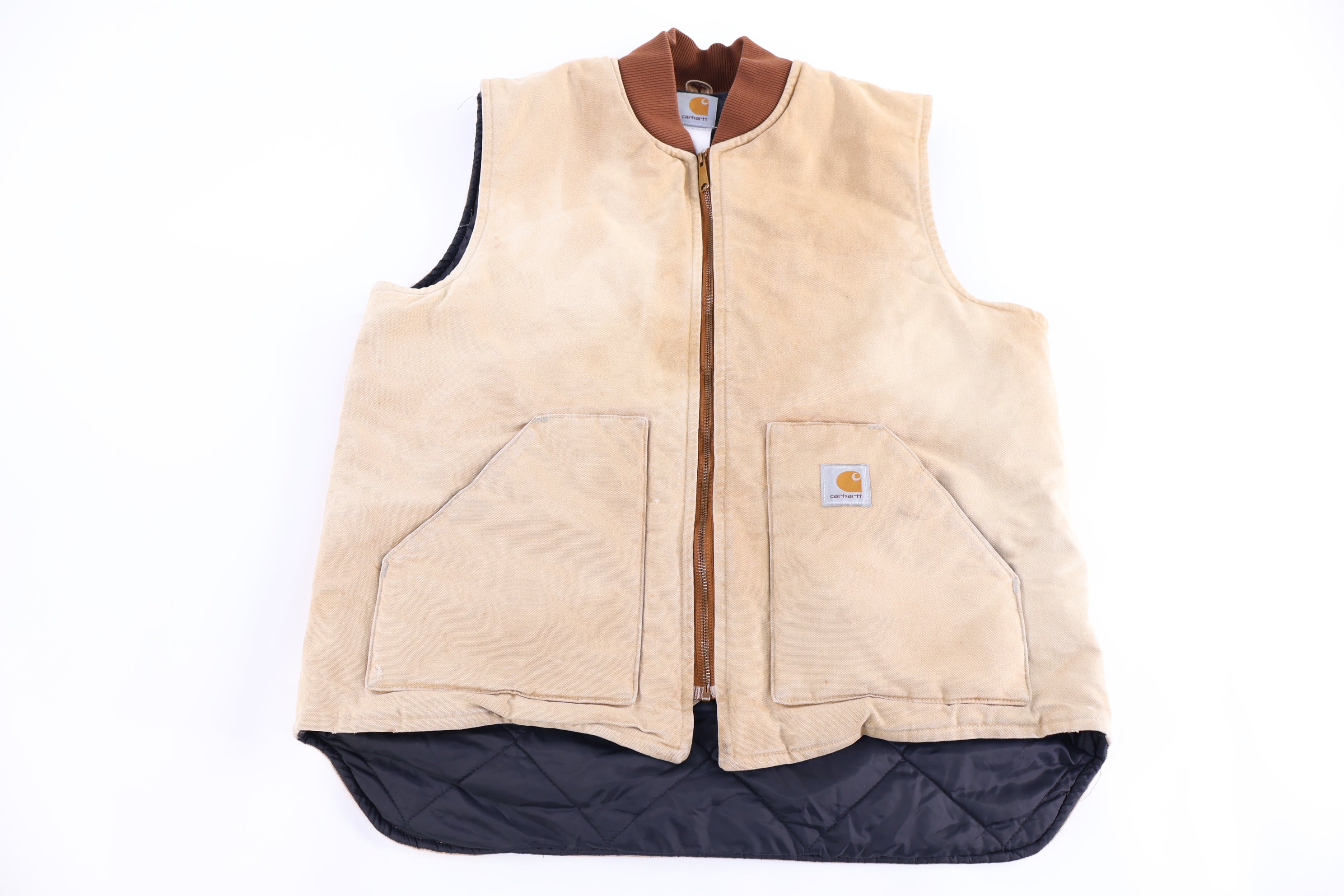 Carhartt Logo Patch Tan Full Zip Vest