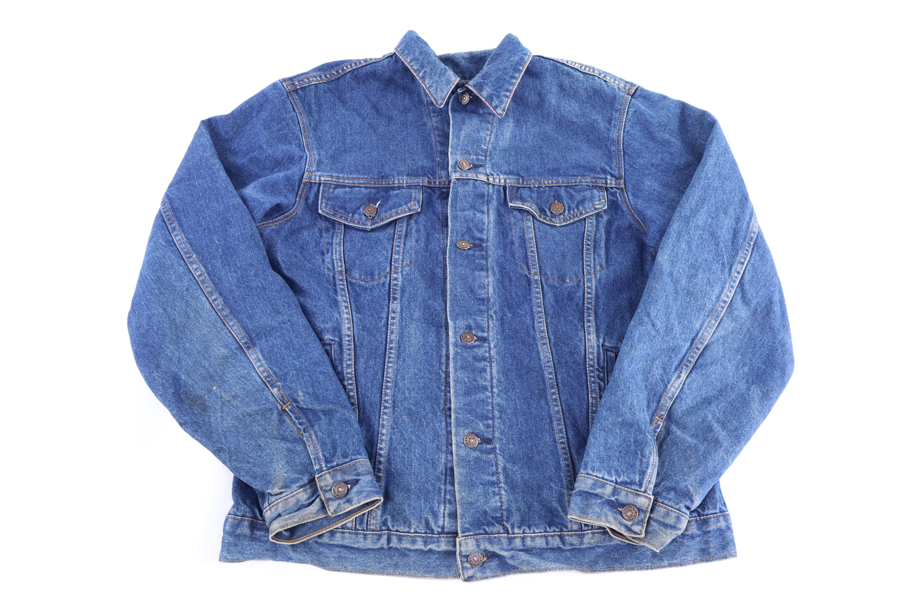 90's Plain Pockets Medium Wash Denim Jacket