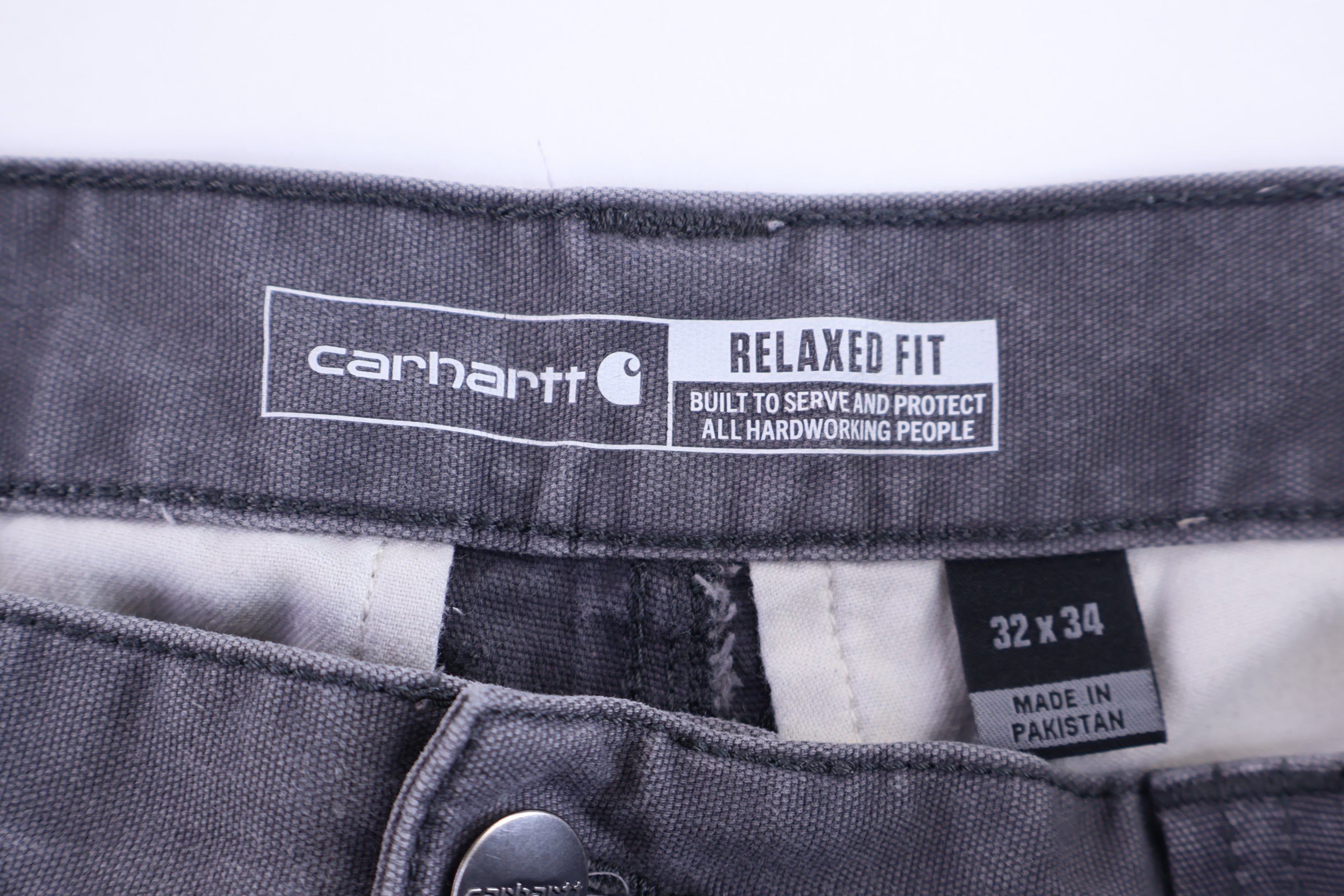 Carhartt Logo Patch Grey Relaxed Fit Pants