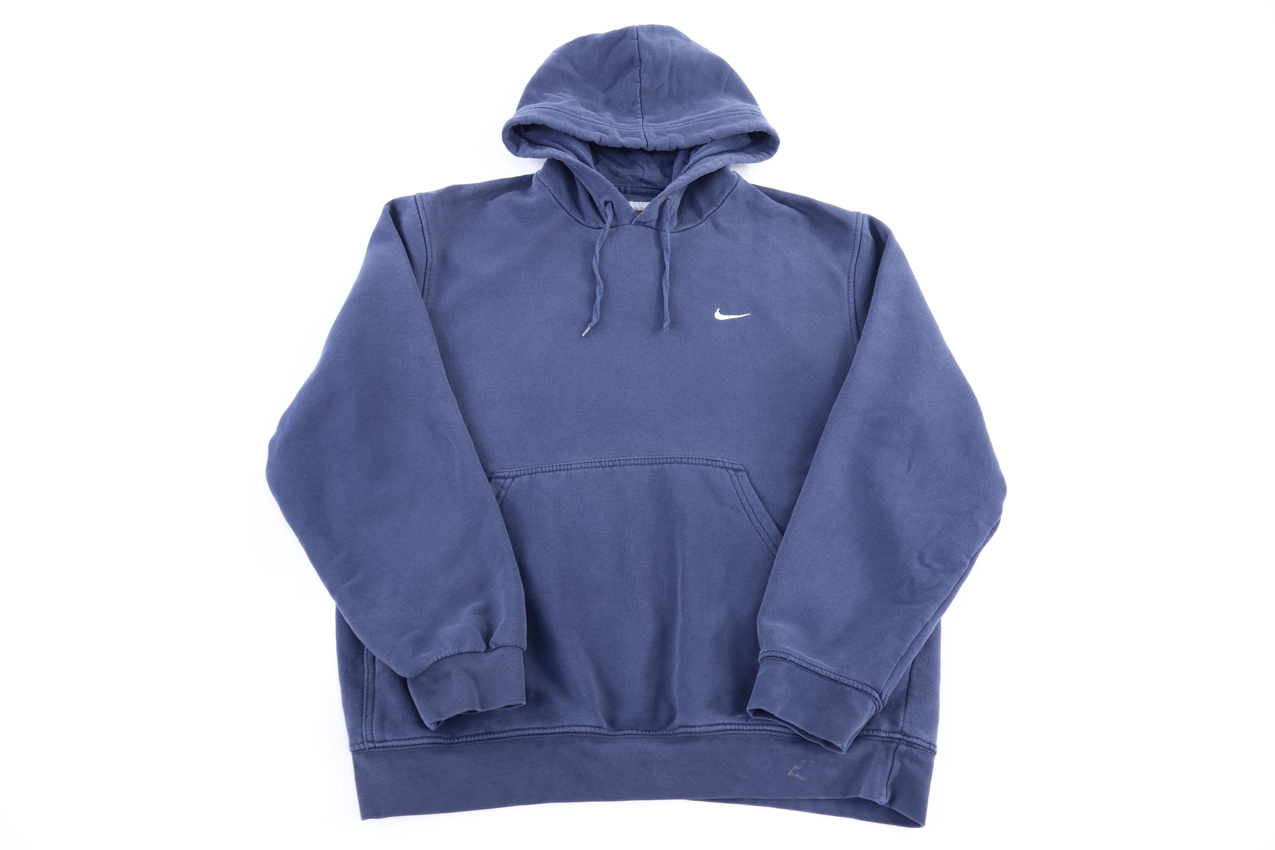 Vintage Nike Embroidered Logo Blue Pullover Hoodie