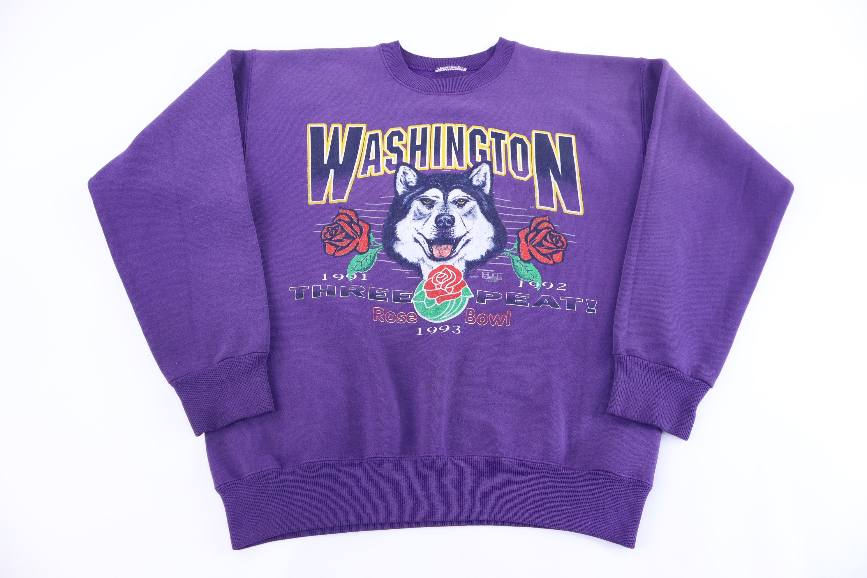 1993 University of Washington Three Peat At Rose Bowl Sweatshirt