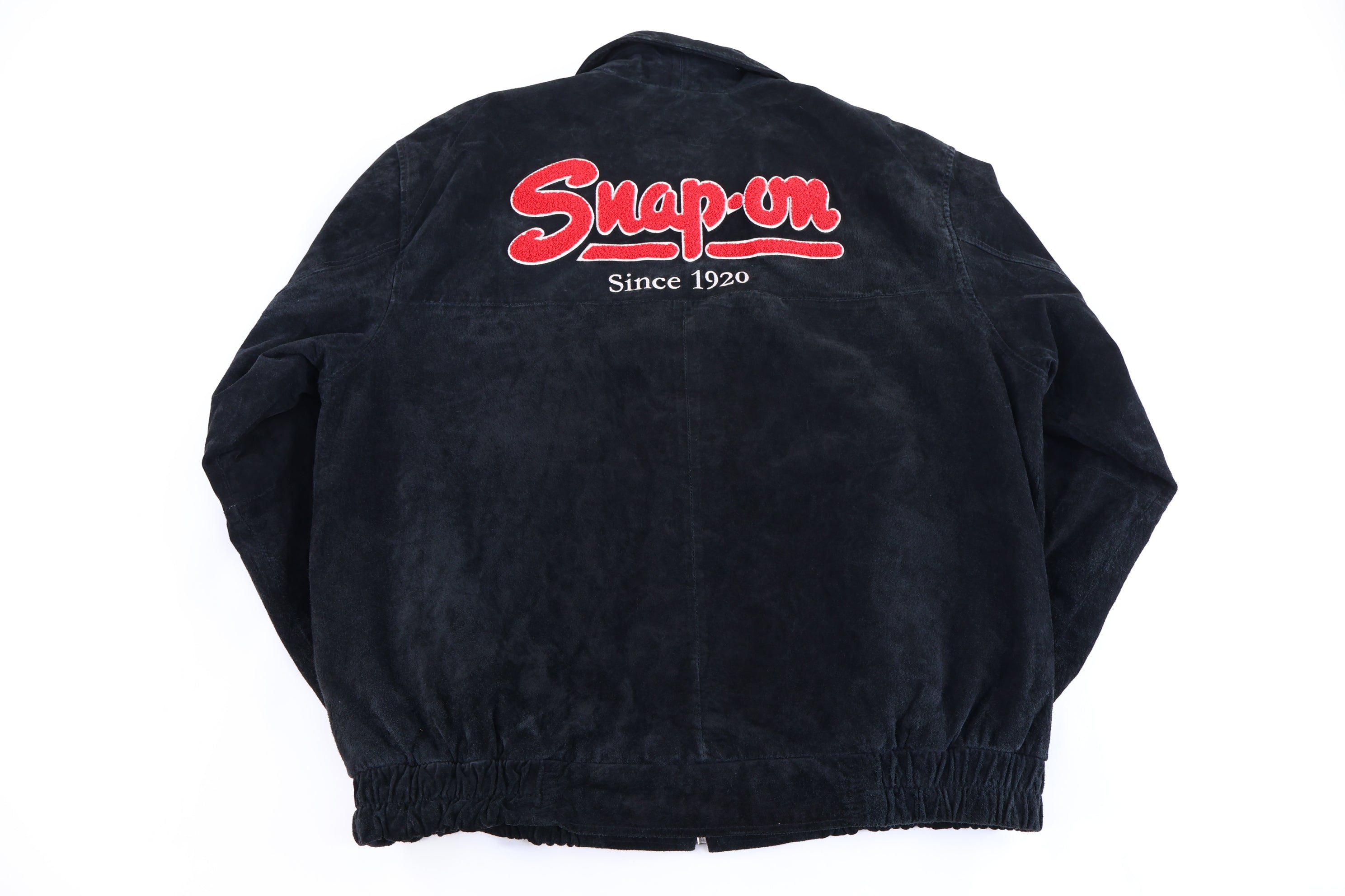 Vintage Snap On Black Leather Suede Full Zip Jacket