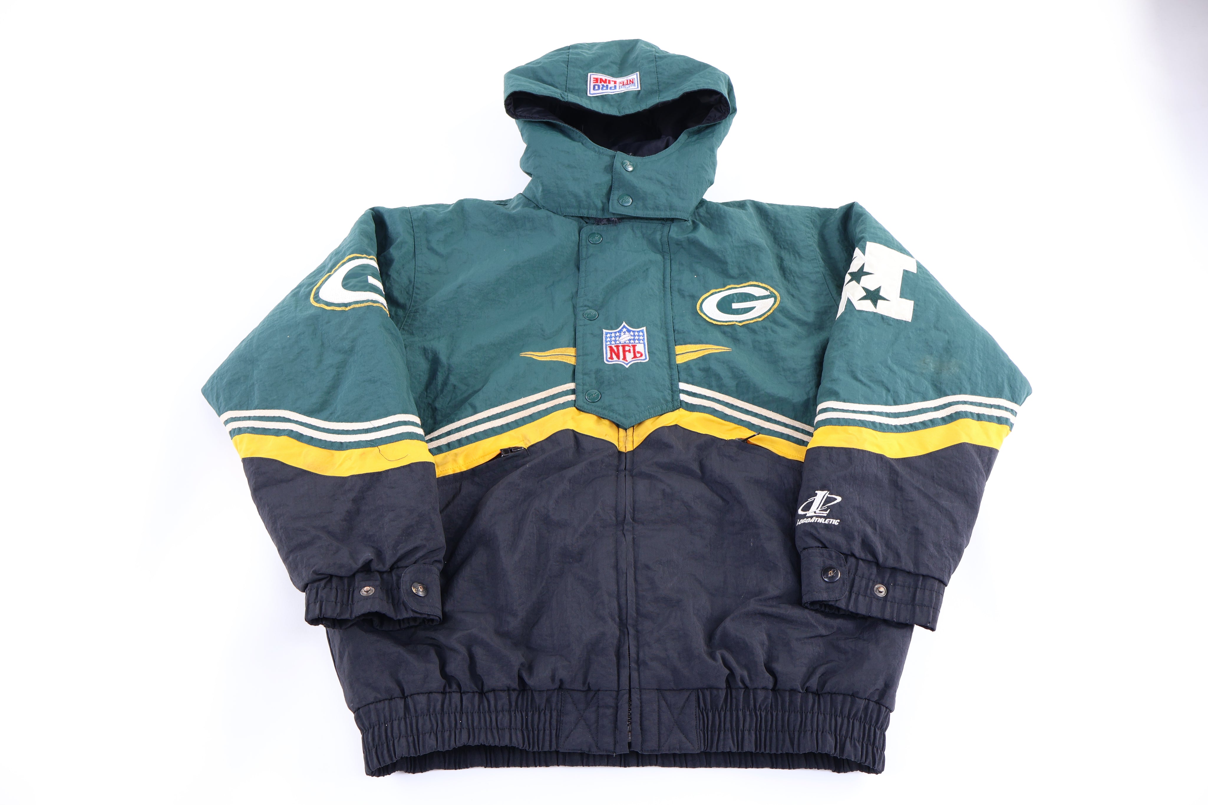 Youth Vintage Green Bay Packers Football Puffer Jacket