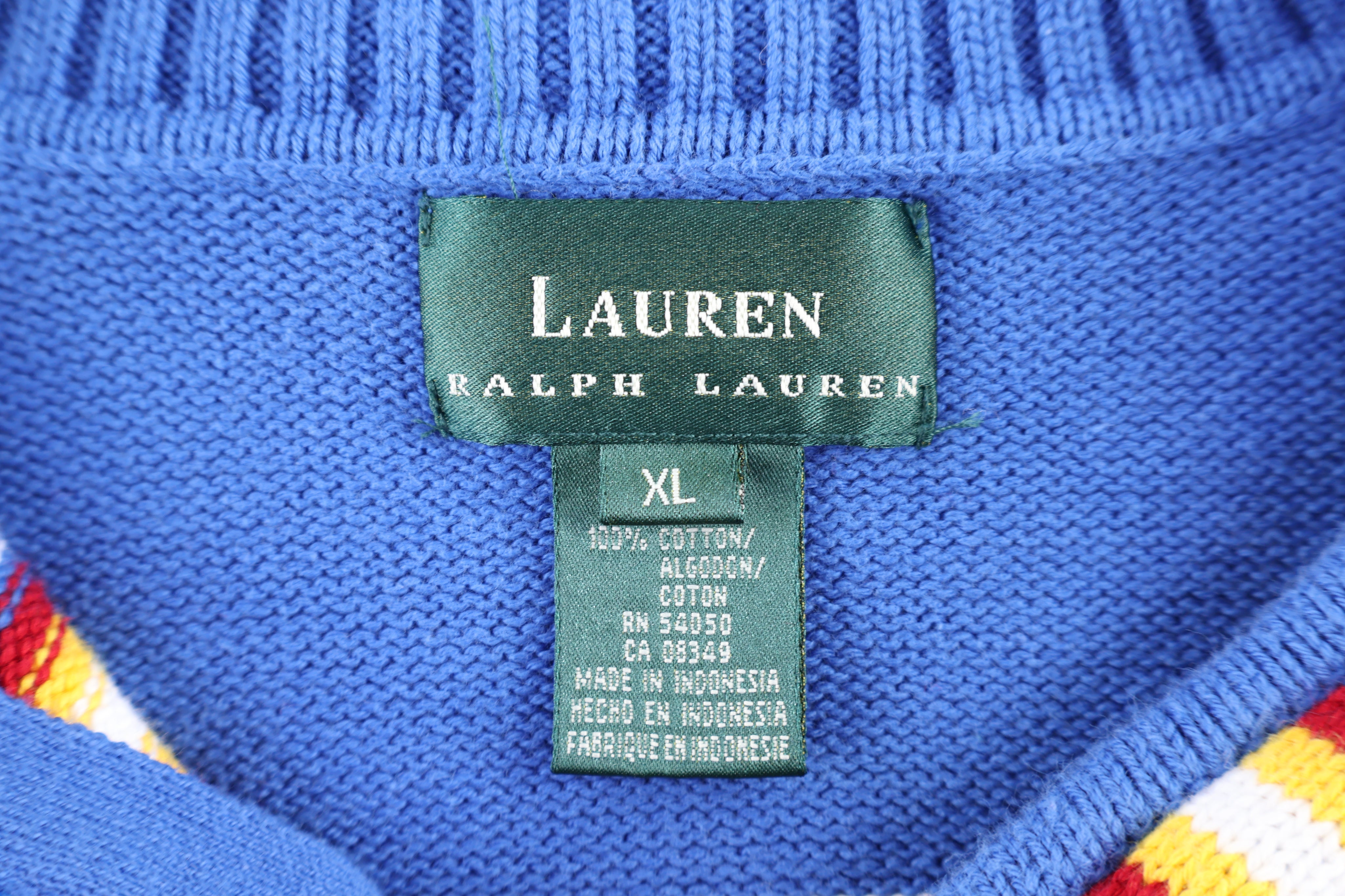 Ralph Lauren Multicolor Quarter Zip Knit Sweater
