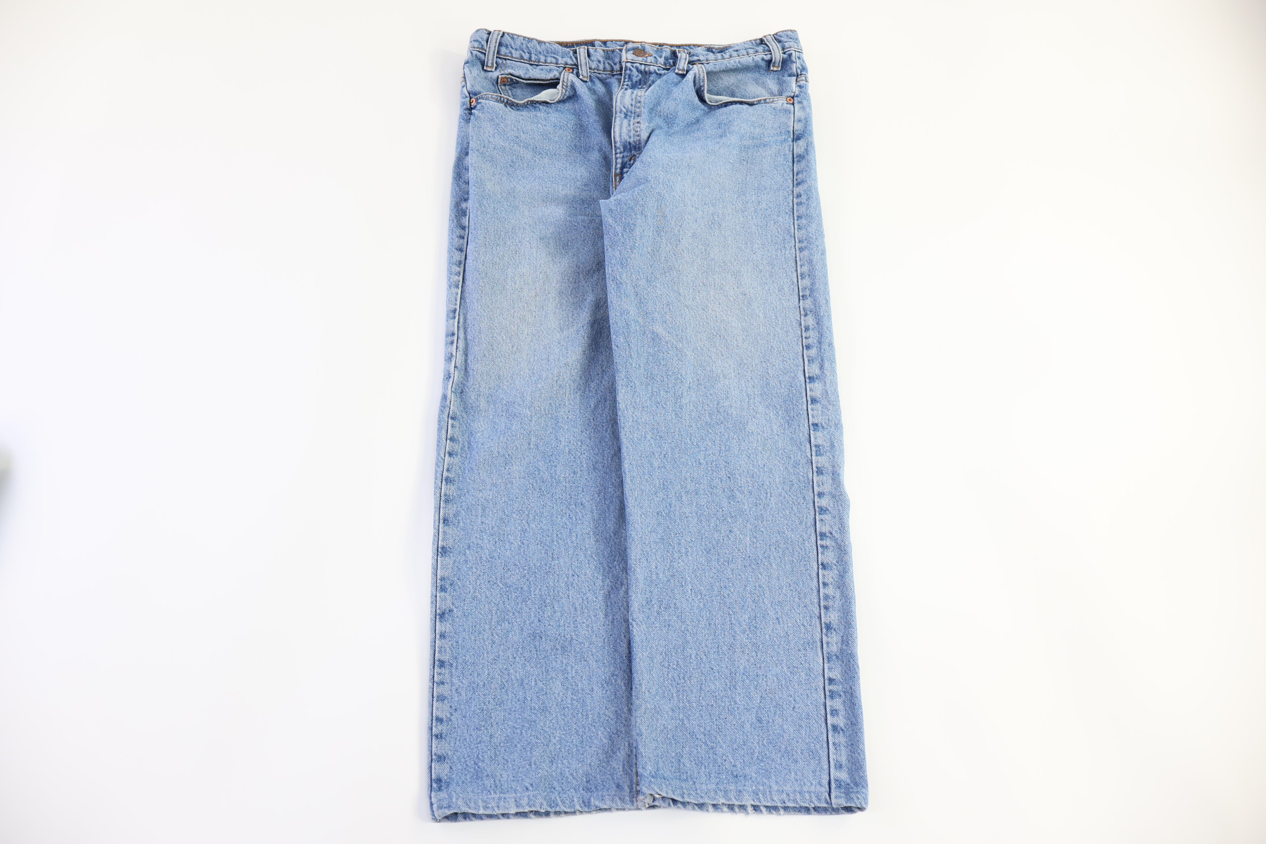 90's Levi's 505 Light Wash Orange Tab Jeans
