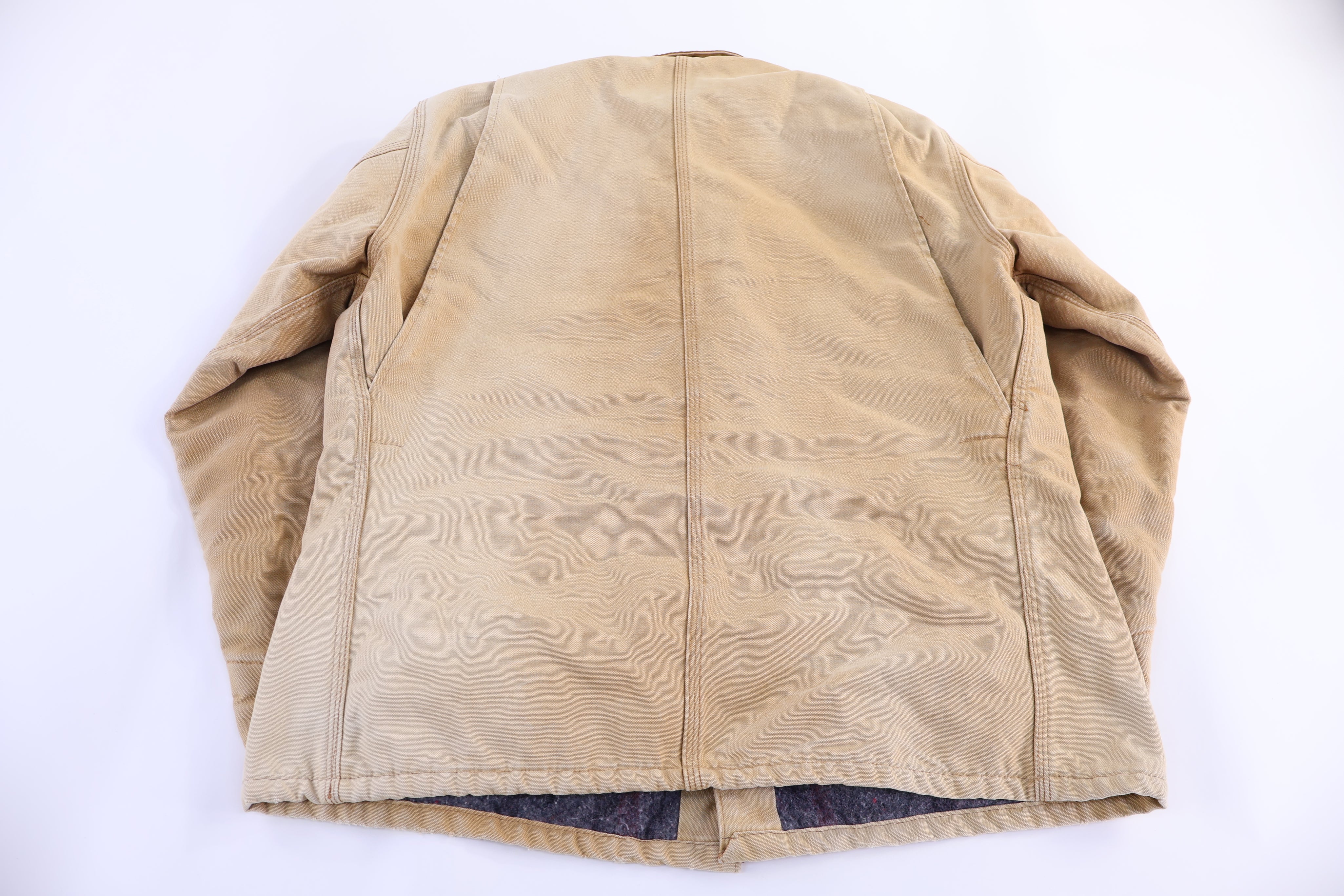 Carhartt Logo Patch Tan Blanket Lined Chore Jacket