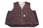 Carhartt Logo Patch Brown Full Zip Vest