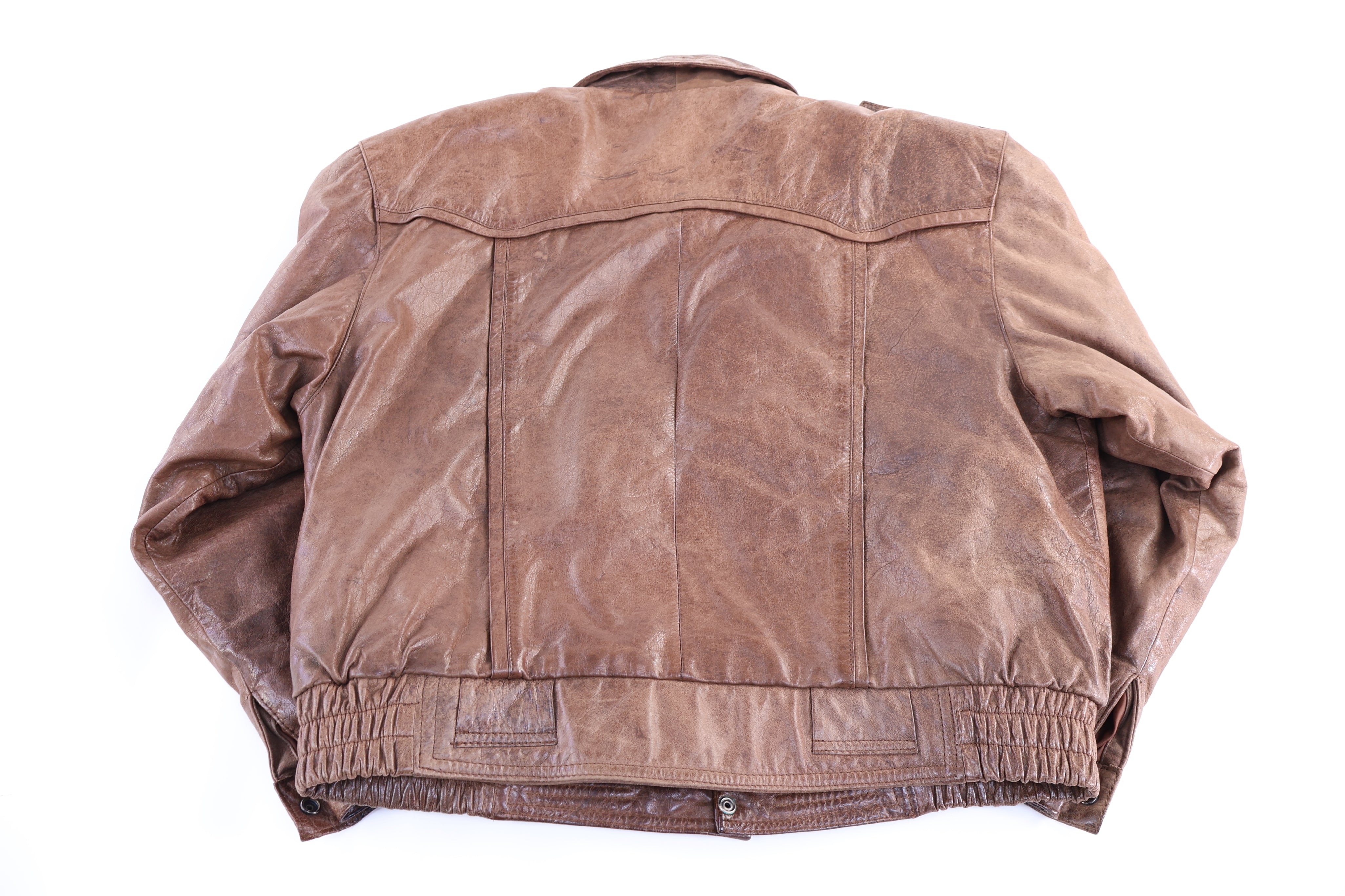 Vintage Pelle Cuir Bomber Jacket