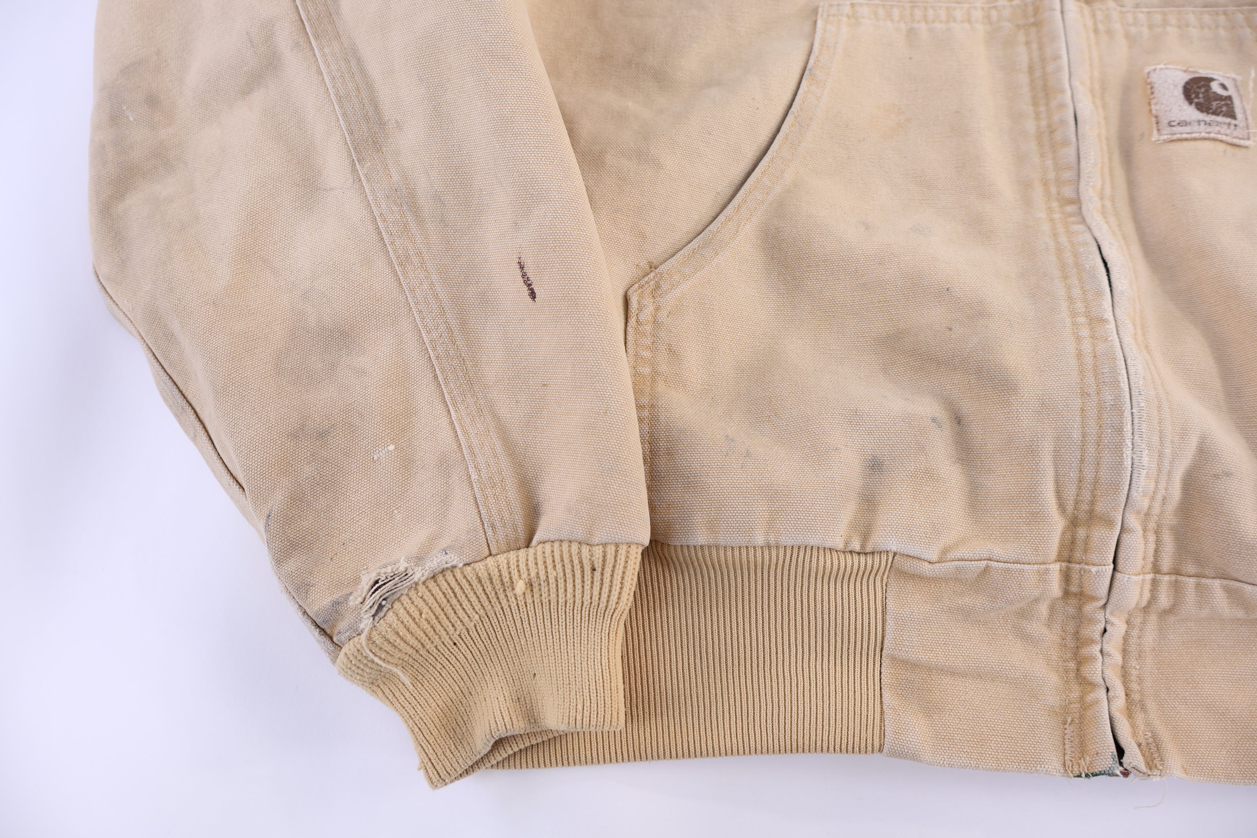 Carhartt Logo Patch Tan Full Zip Jacket