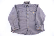 Carhartt Logo Patch Grey LS Button Down