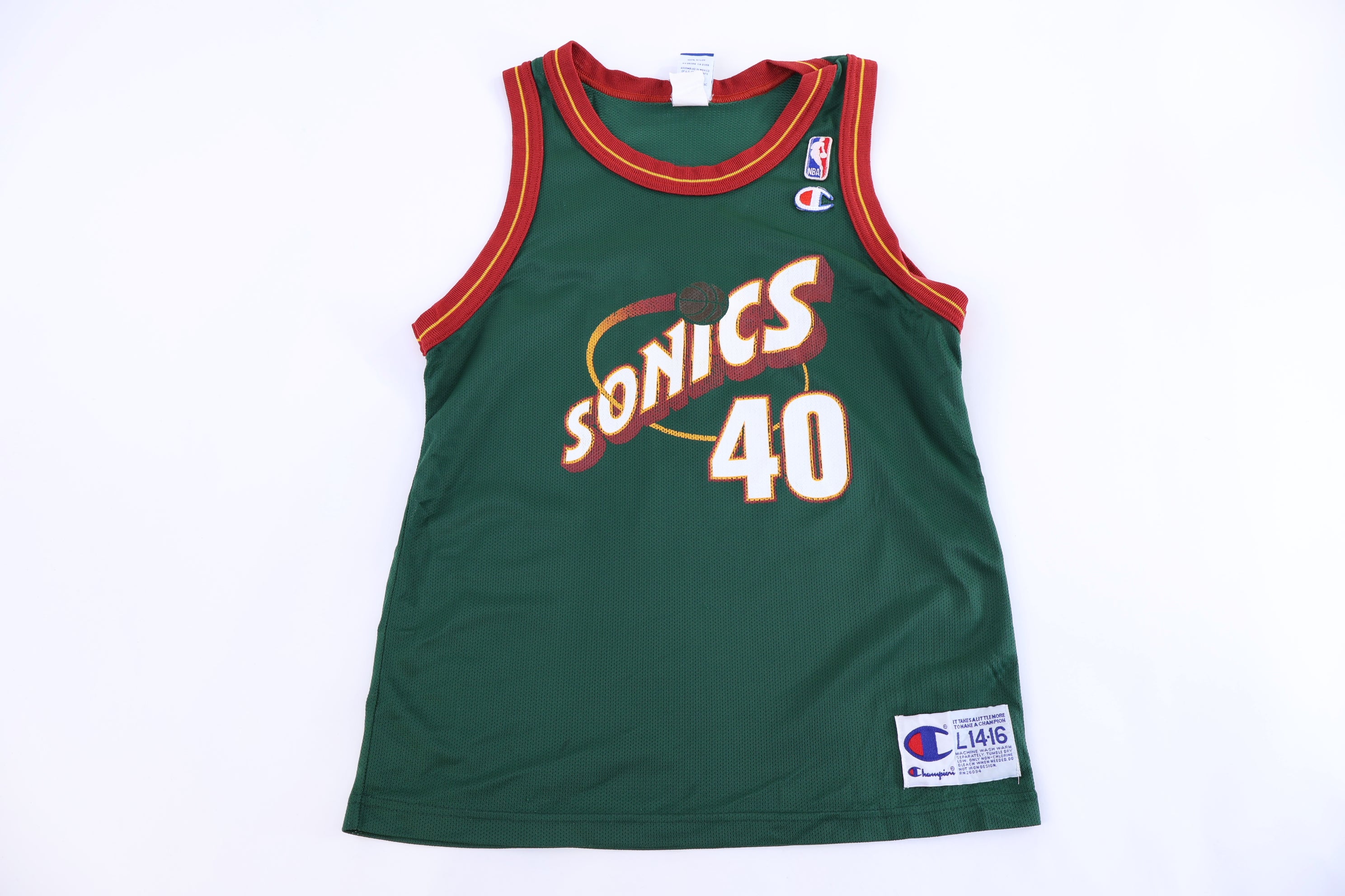Youth 90's Seattle Super Sonics Shawn Kemp Basketball Jersey