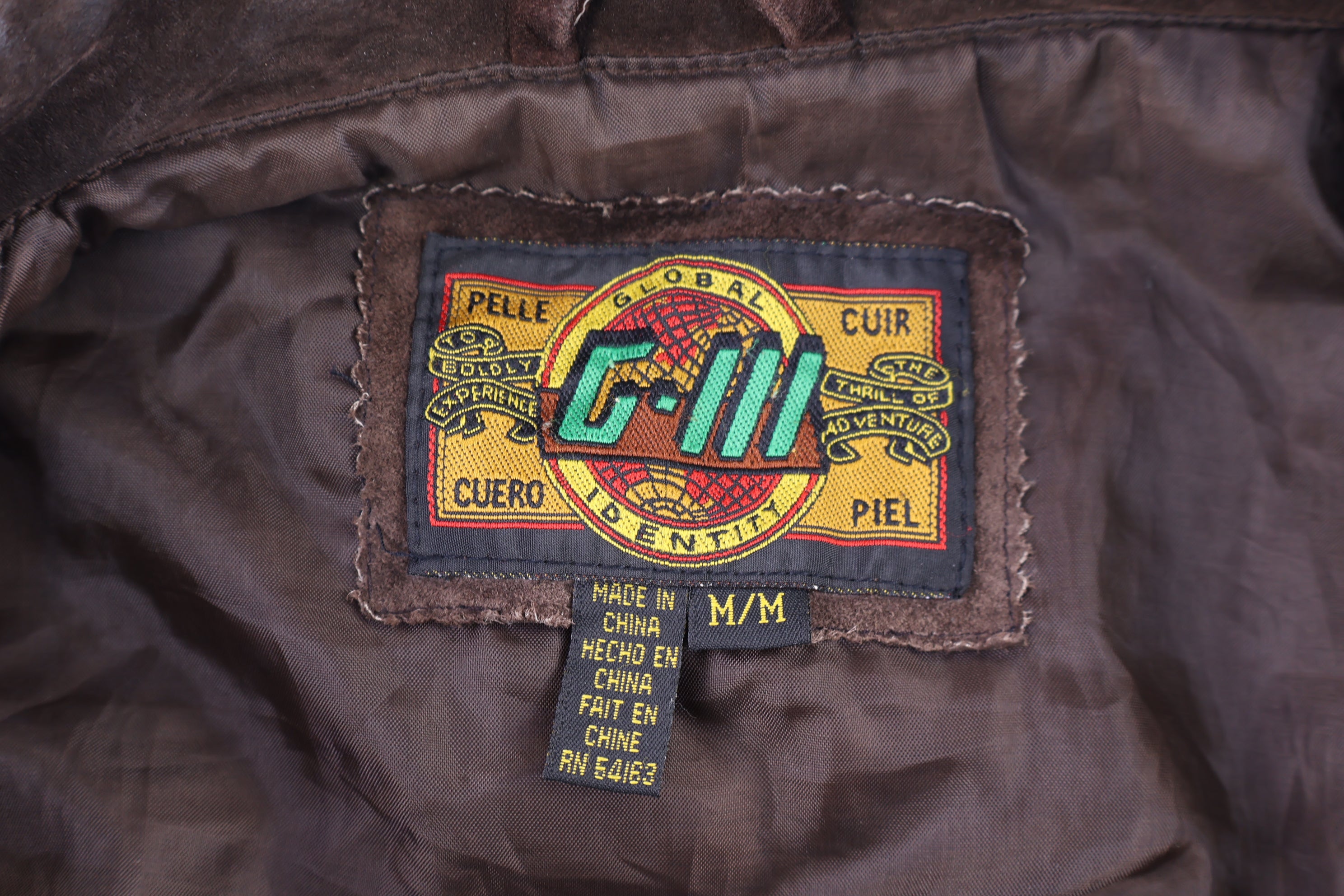 90's Global Identity Brown Leather Suede Jacket